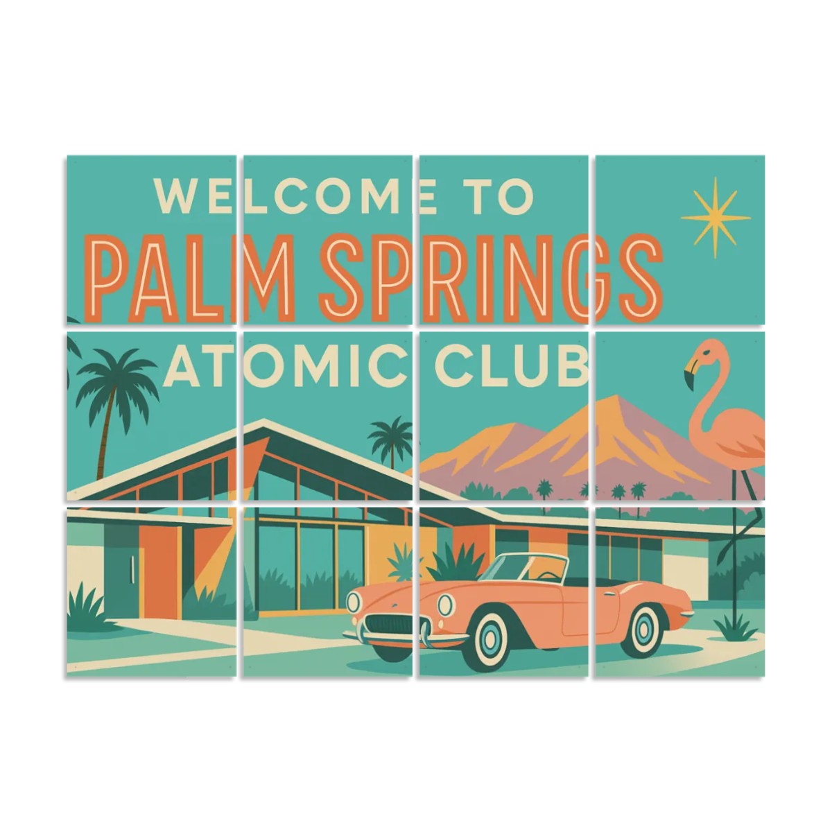 Palm Springs Atomic Club Hanging Room Divider – Set of 12