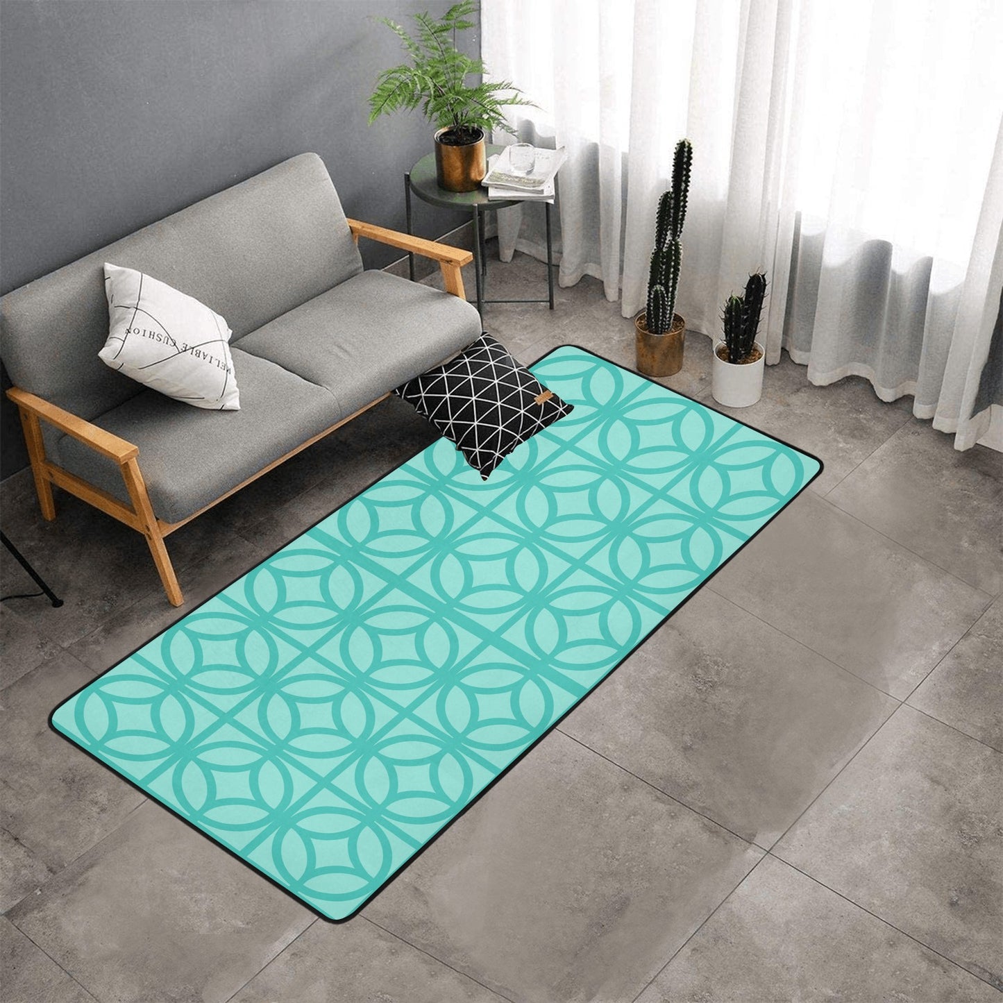 Area Rug with Black Binding 7'x3'3''