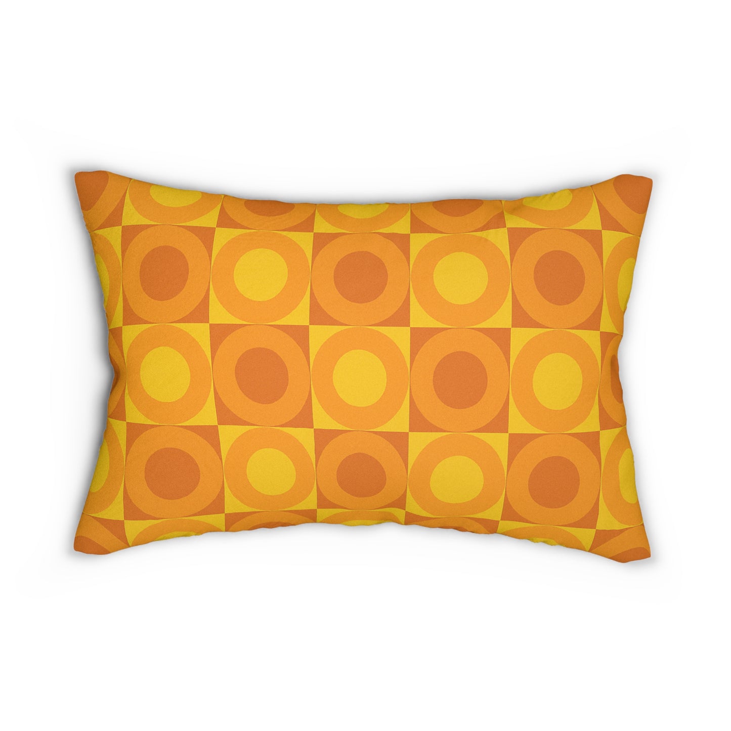 Sunset Mod Circle Lumbar Pillow – 20×14 | Mid-Century Modern Throw Pillow