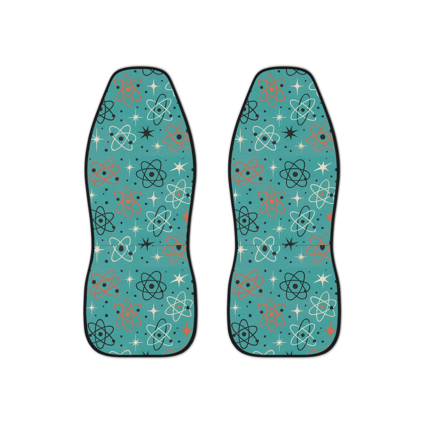 Atomic Starburst Car Seat Covers – Set of 2 | Turquoise Mid Century Modern Vibes
