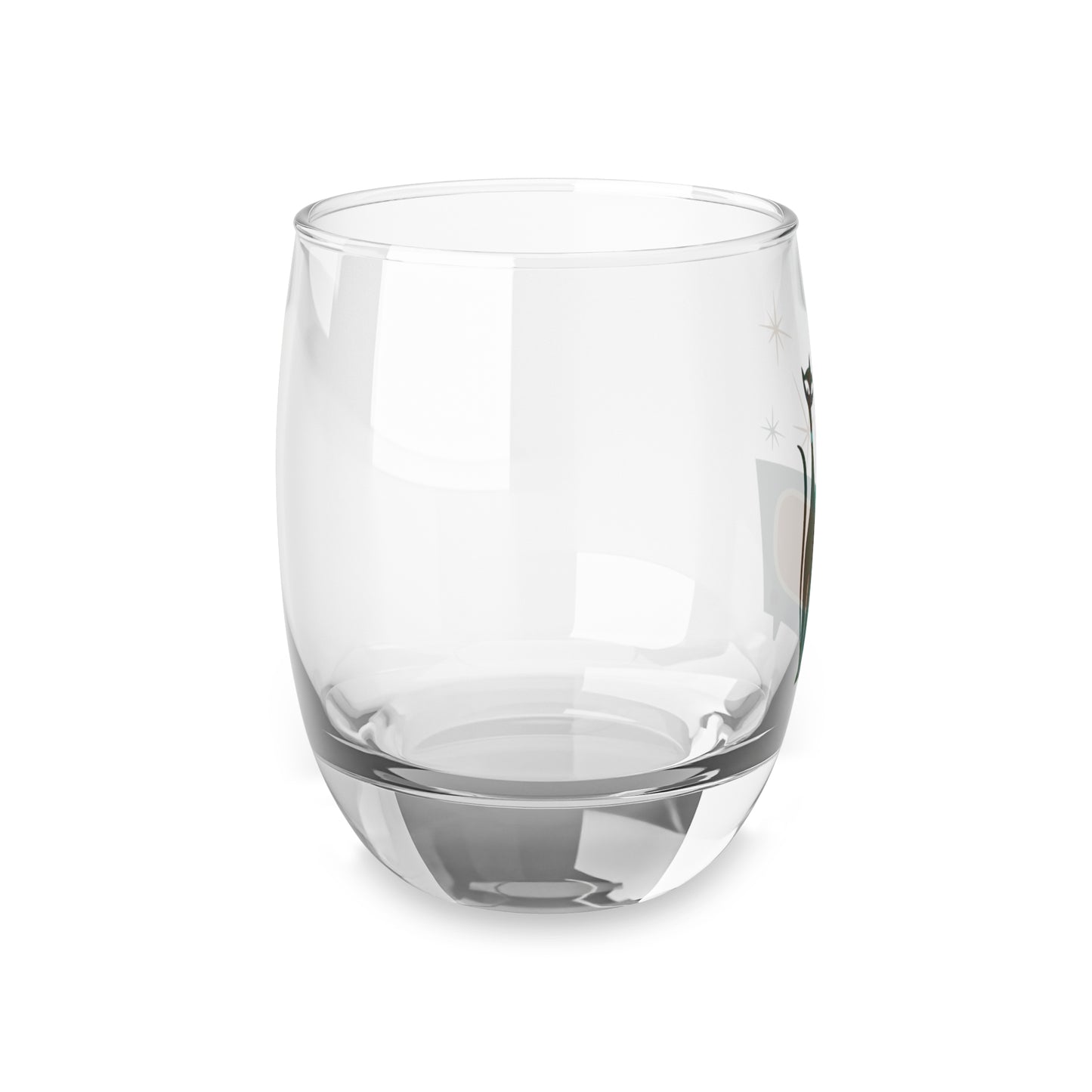 Atomic Cat Whiskey Glass – 6oz Retro MCM Barware