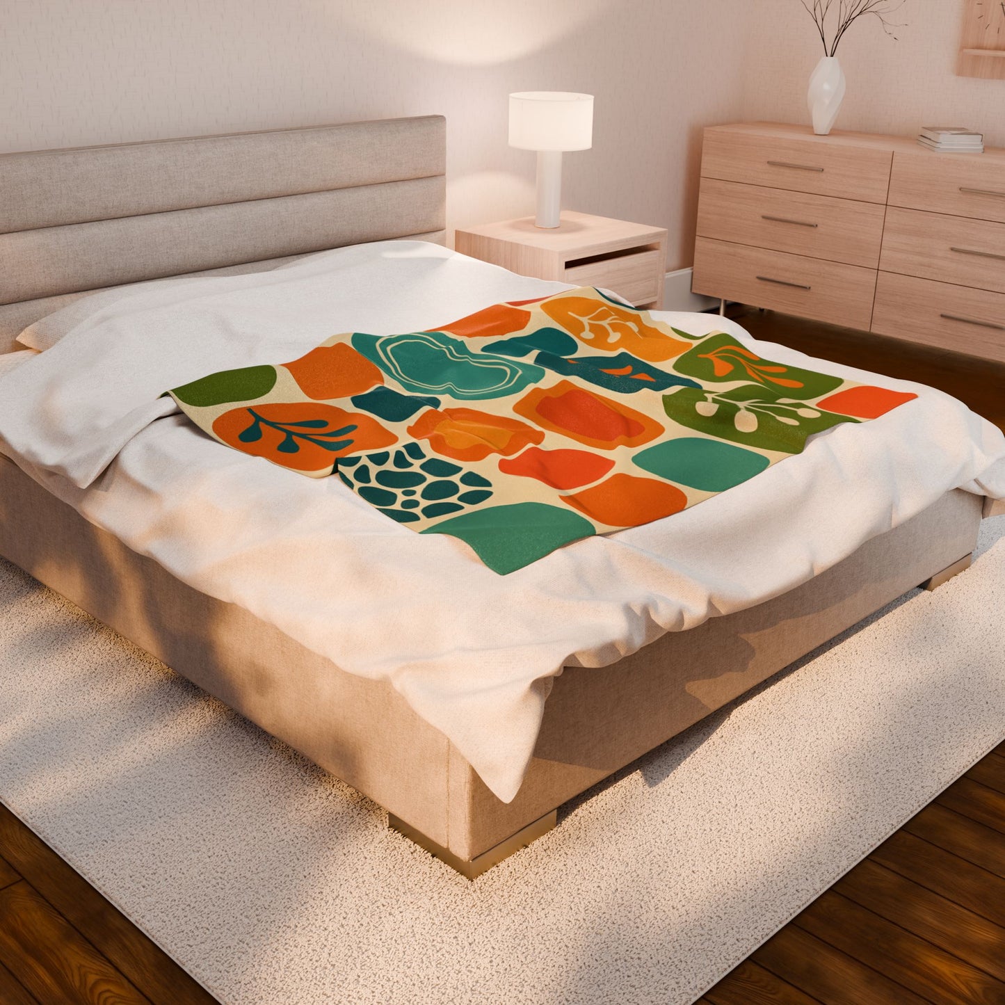 Velveteen Plush Blanket – Mid Century Modern Style