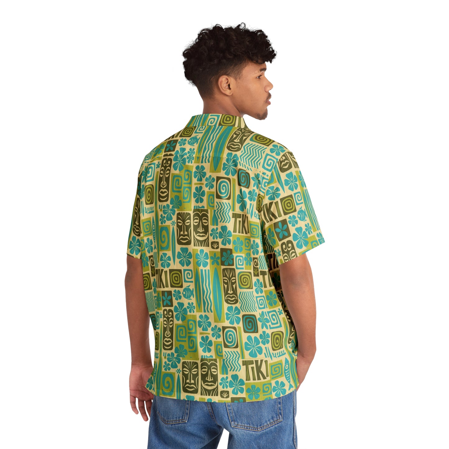 Tropical Vibe Men's Hawaiian Shirt - Fun Tiki Print for Summer Events
