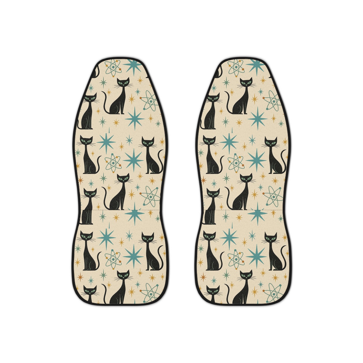 Atomic Cat Car Seat Covers – Set of 2 | Mid Century Modern Flair on the Go
