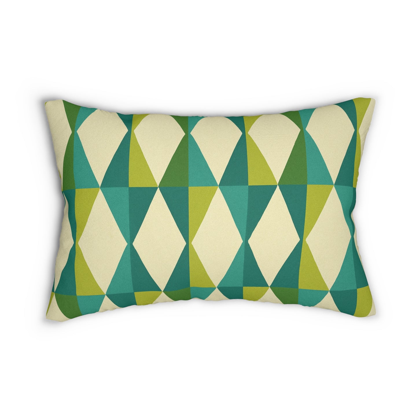 "Atomic Diamond Lumbar Pillow – Retro Mid Century Vibes (20×14)