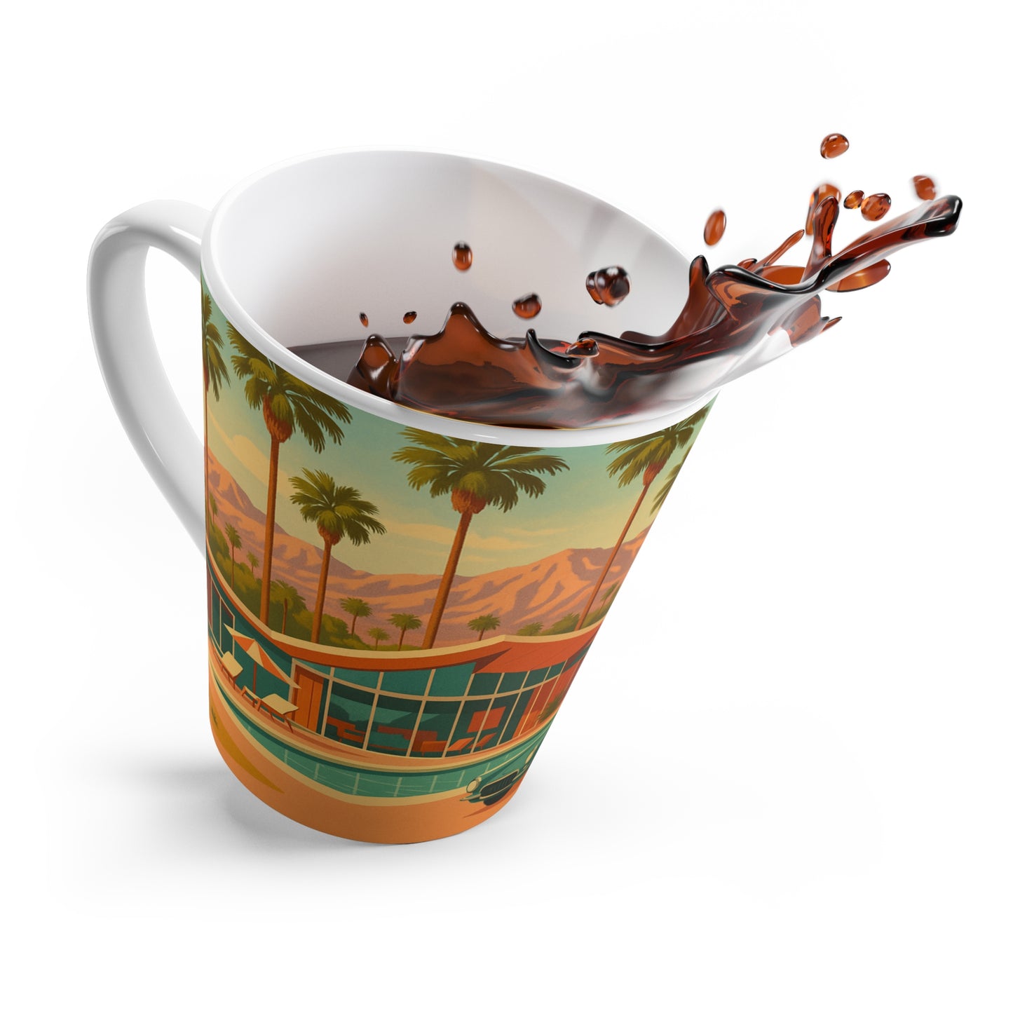 Retro Palm Springs Latte Mug – Vintage Vibes with Every Sip