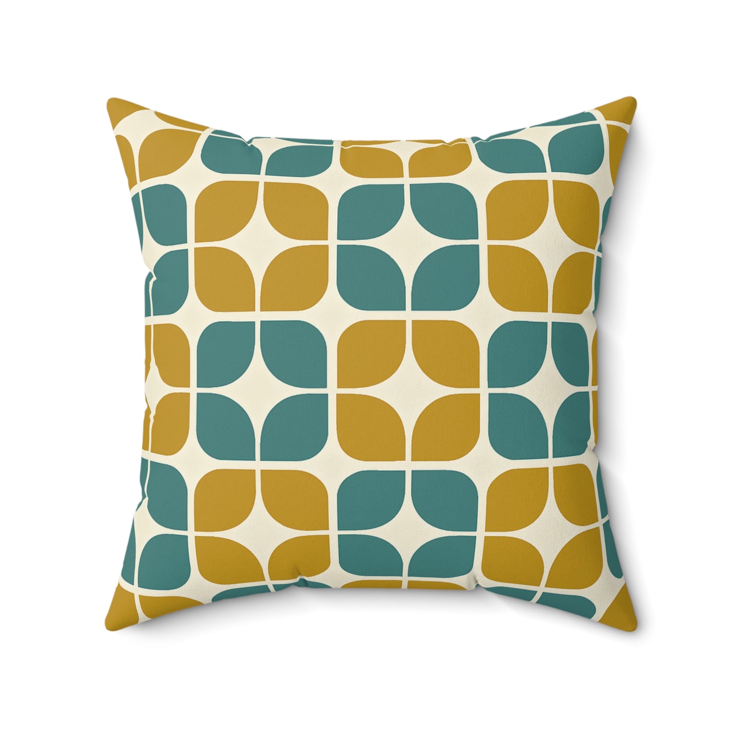 Teak‑Turquoise Breeze‑Block Pillow