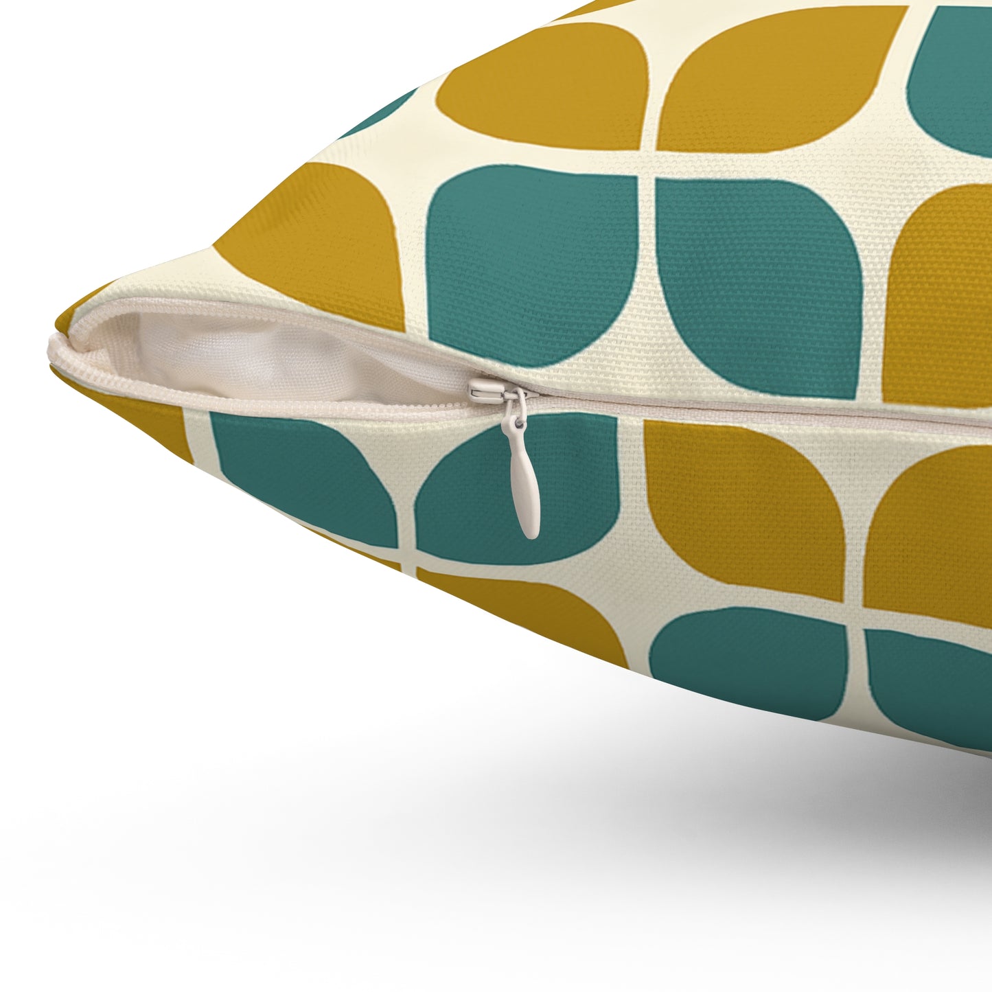 Teak‑Turquoise Breeze‑Block Pillow