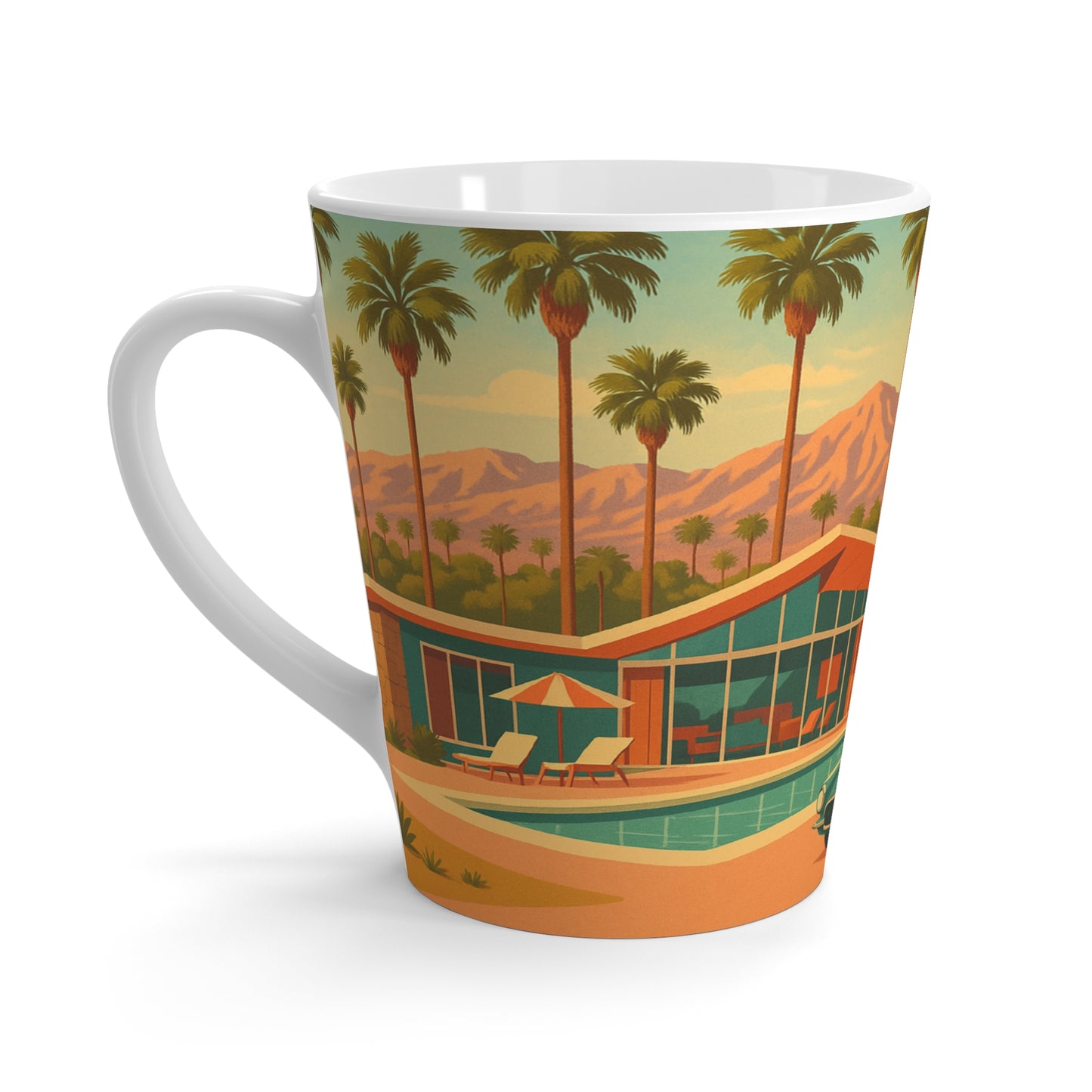 Retro Palm Springs Latte Mug – Vintage Vibes with Every Sip