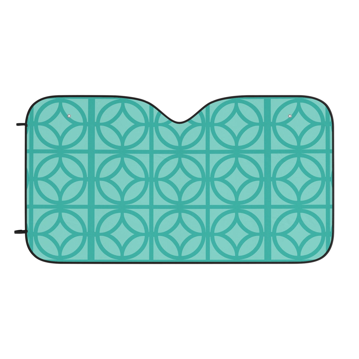 Retro Geometric Car Sun Shade – UV Protection with Mid-Century Flair (30" × 55")