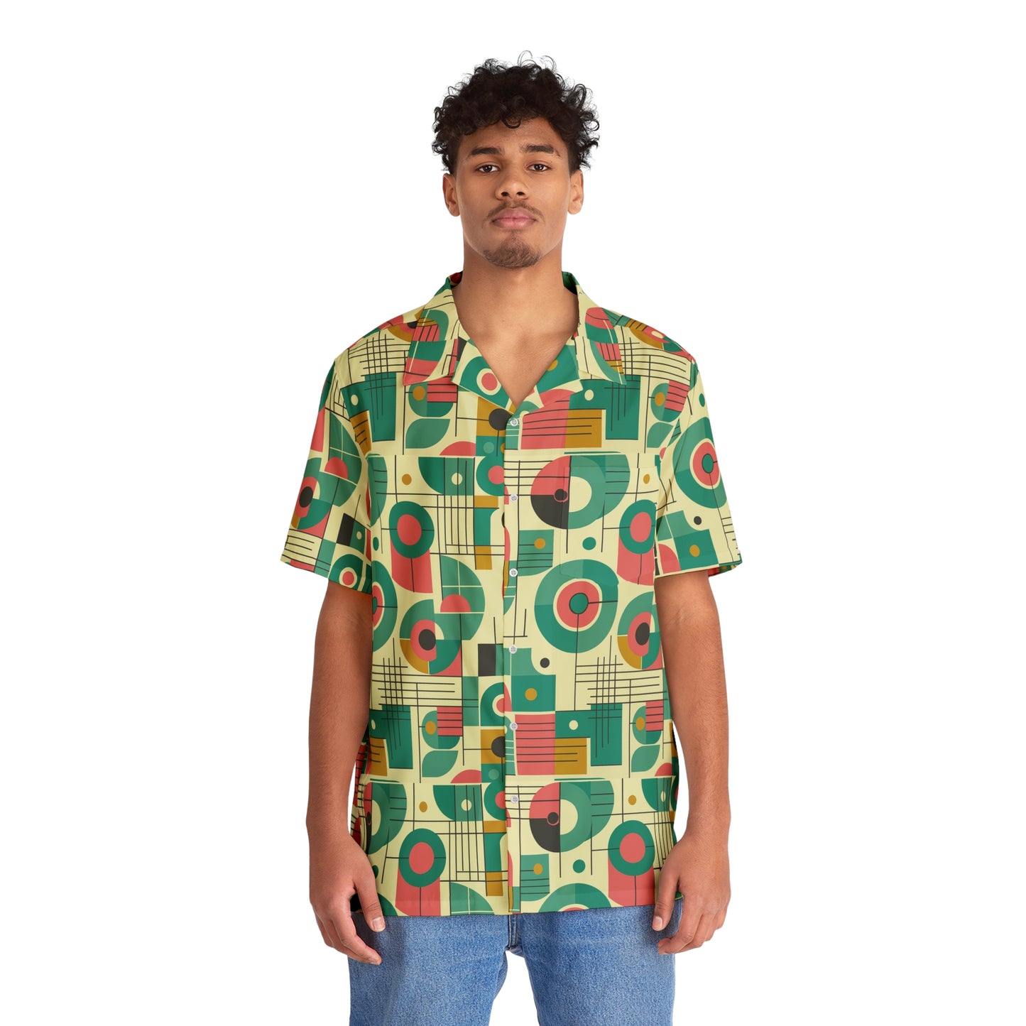 Atomic Vibes Hawaiian Shirt – Mid-Century Modern Print