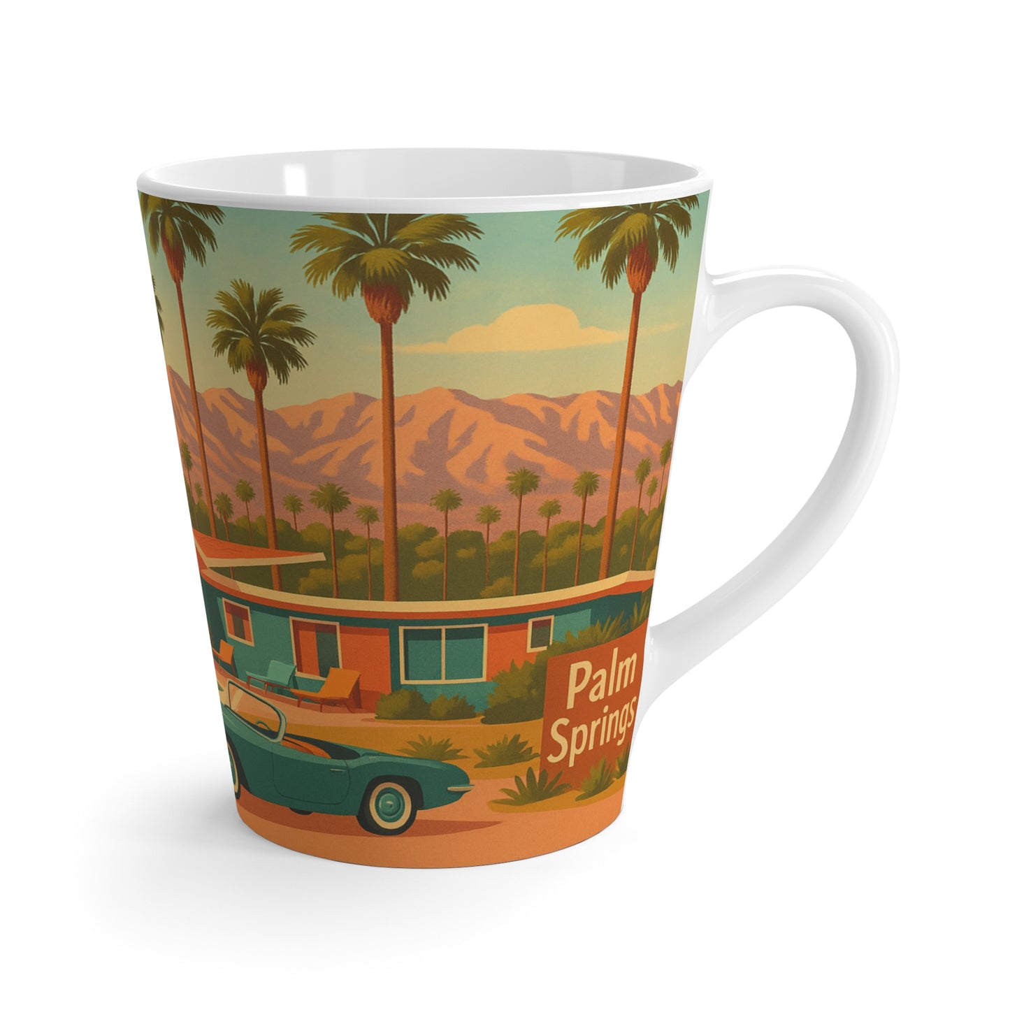 Retro Palm Springs Latte Mug – Vintage Vibes with Every Sip