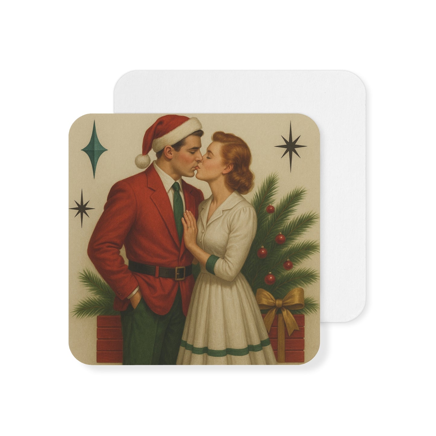 Vintage Holiday Romance Coaster Set (50-100 PCS)