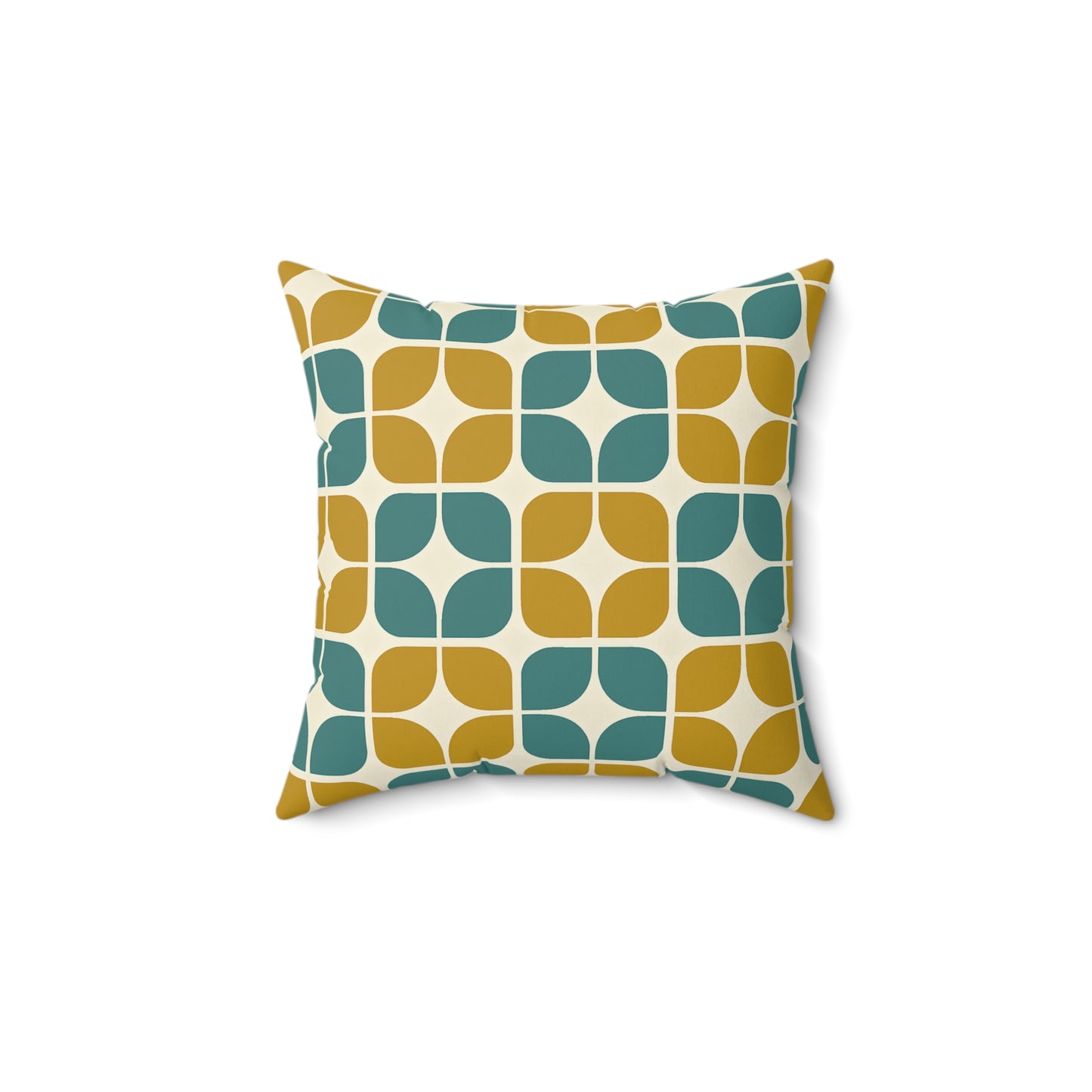 Teak‑Turquoise Breeze‑Block Pillow