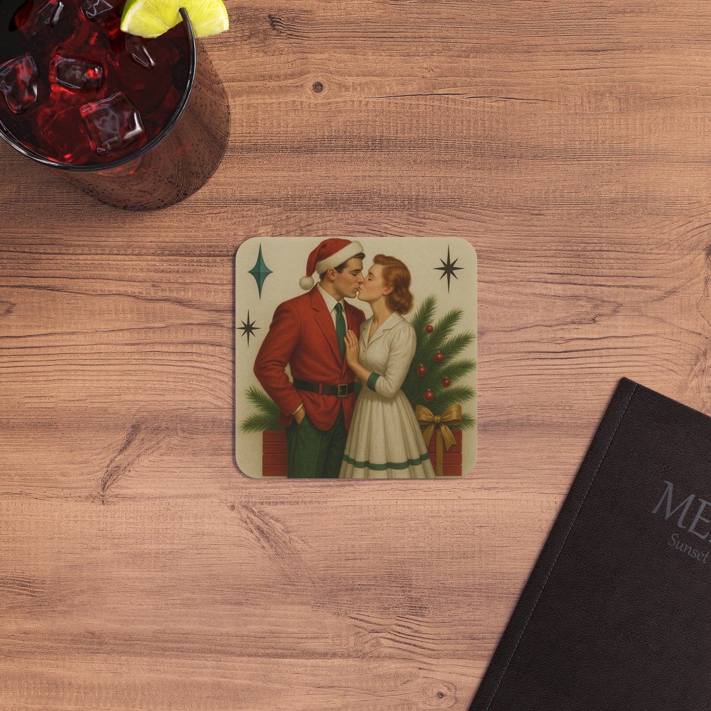 Vintage Holiday Romance Coaster Set (50-100 PCS)