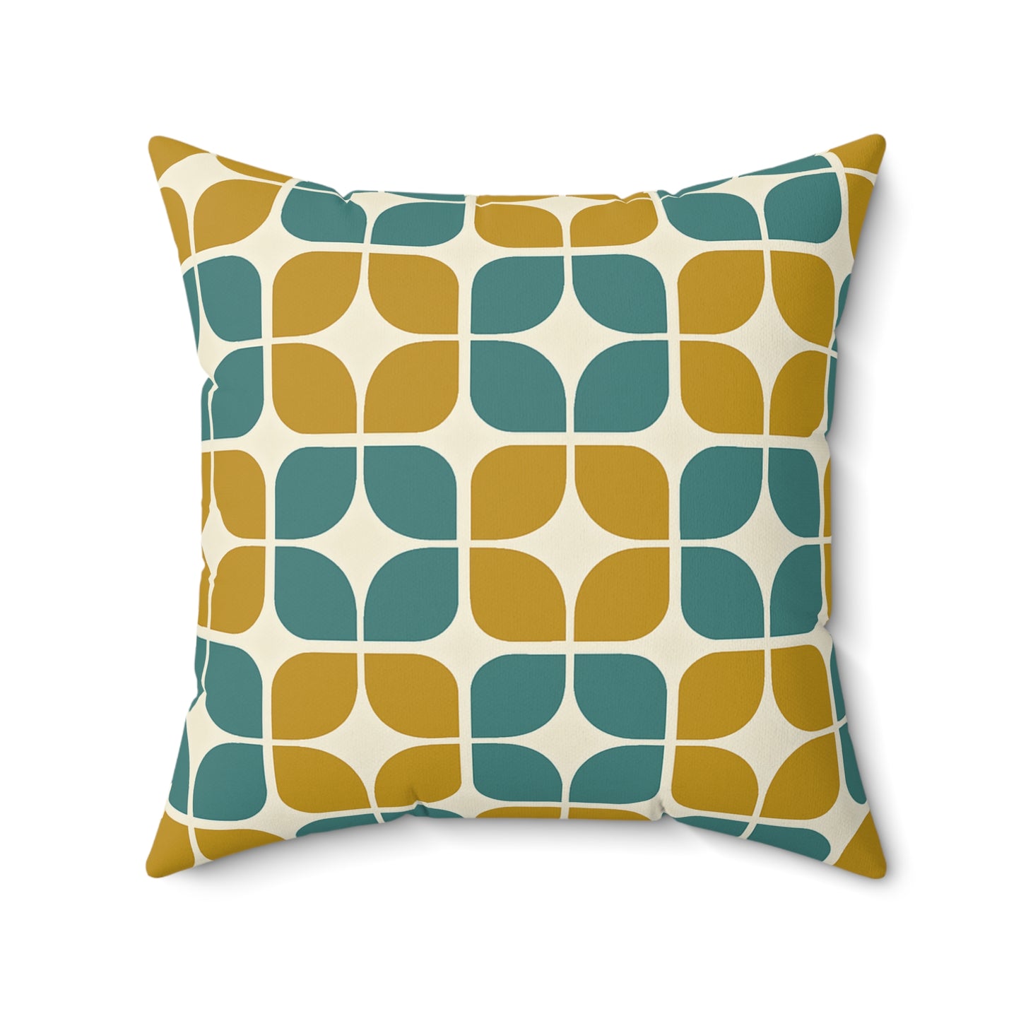 Teak‑Turquoise Breeze‑Block Pillow