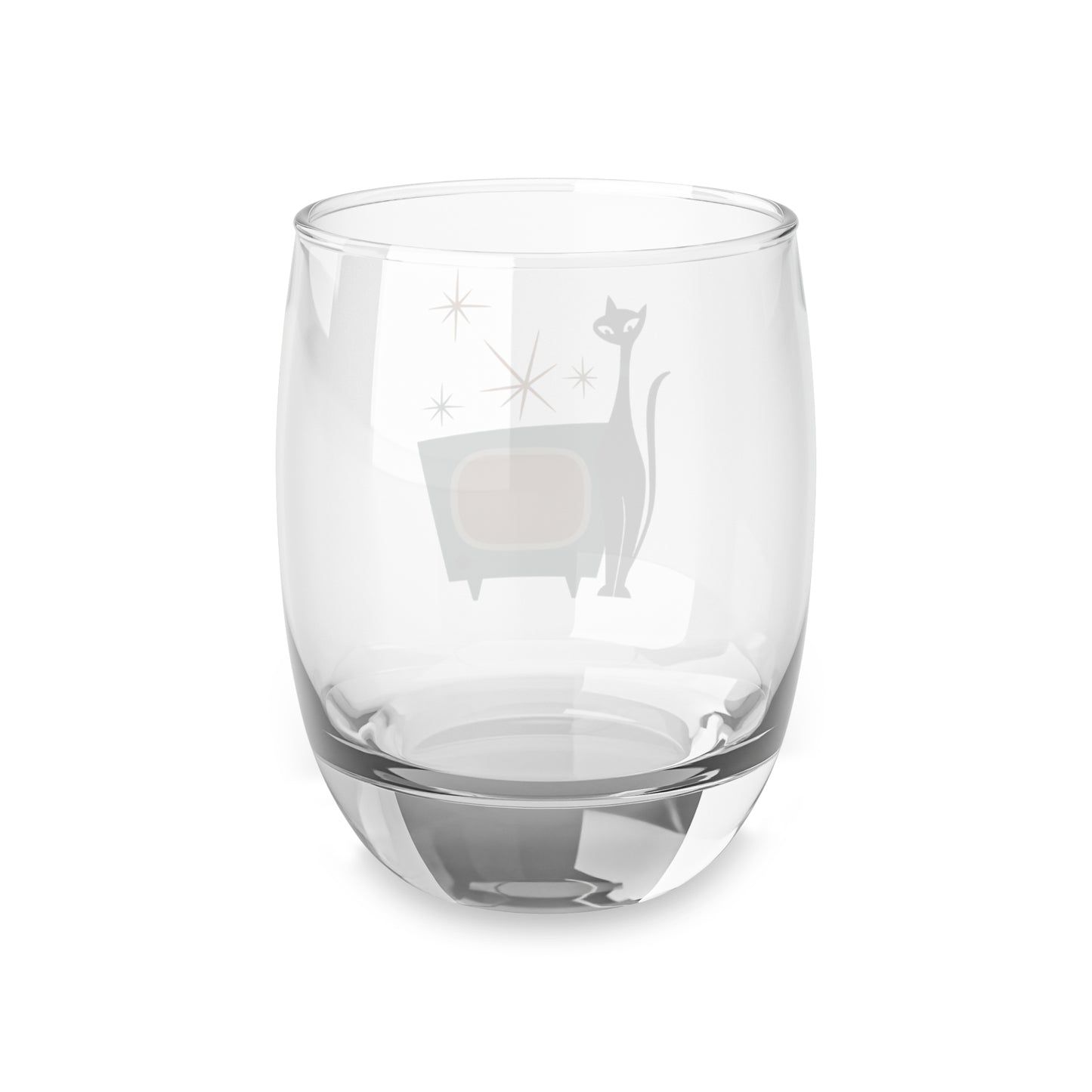 Atomic Cat Whiskey Glass – 6oz Retro MCM Barware