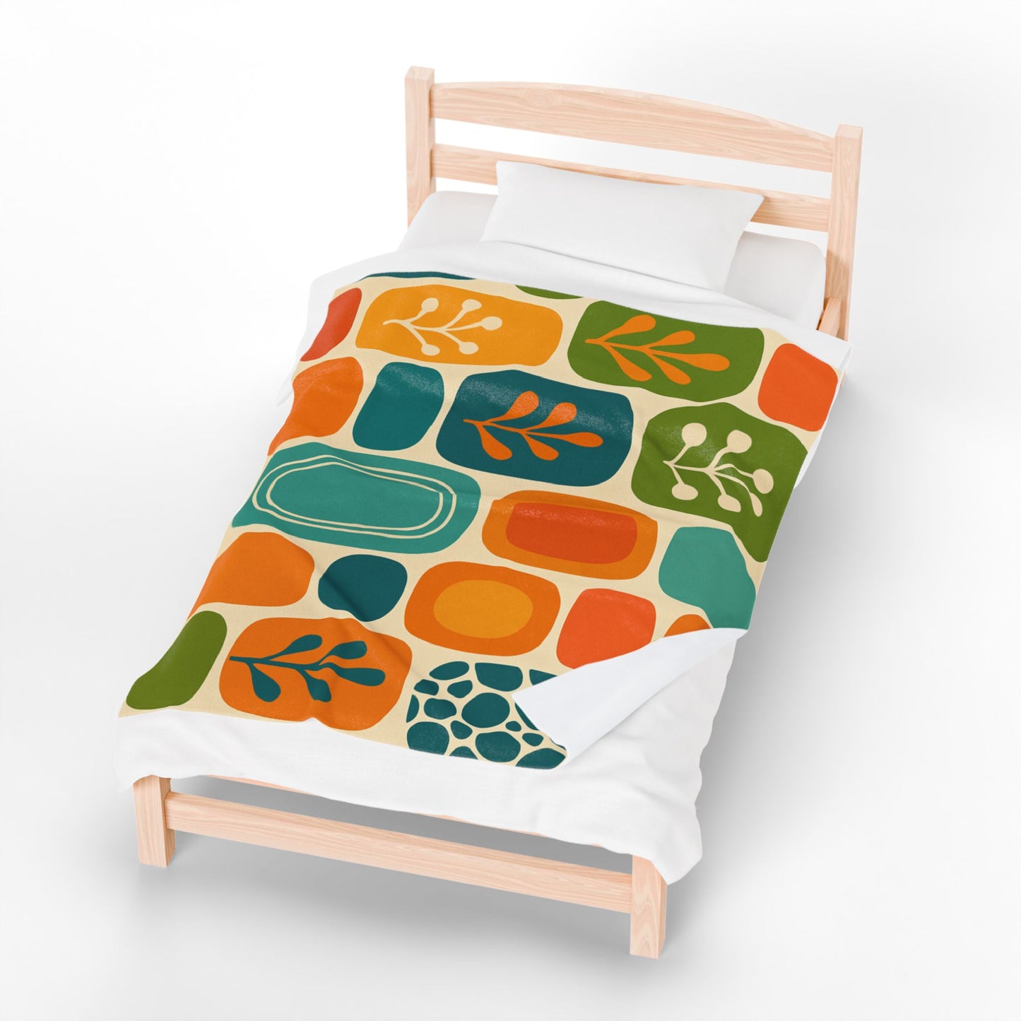 Velveteen Plush Blanket – Mid Century Modern Style