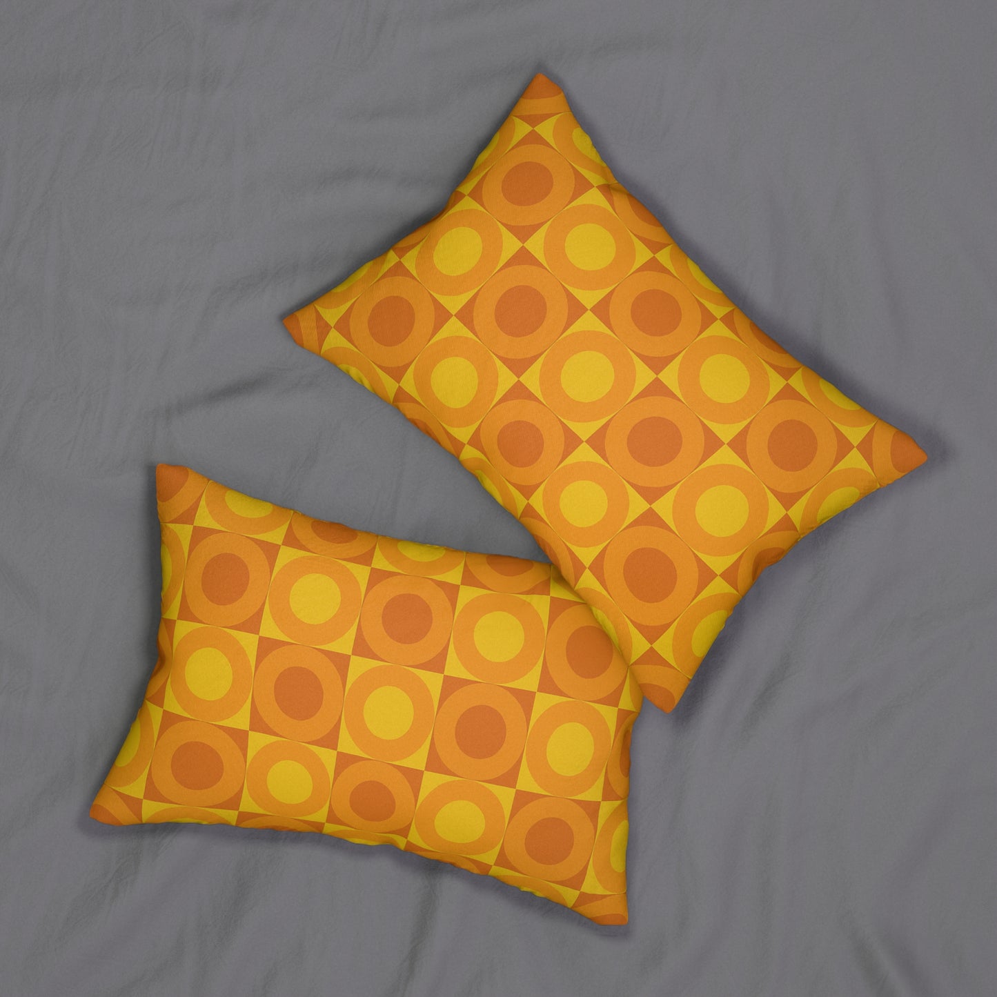 Sunset Mod Circle Lumbar Pillow – 20×14 | Mid-Century Modern Throw Pillow