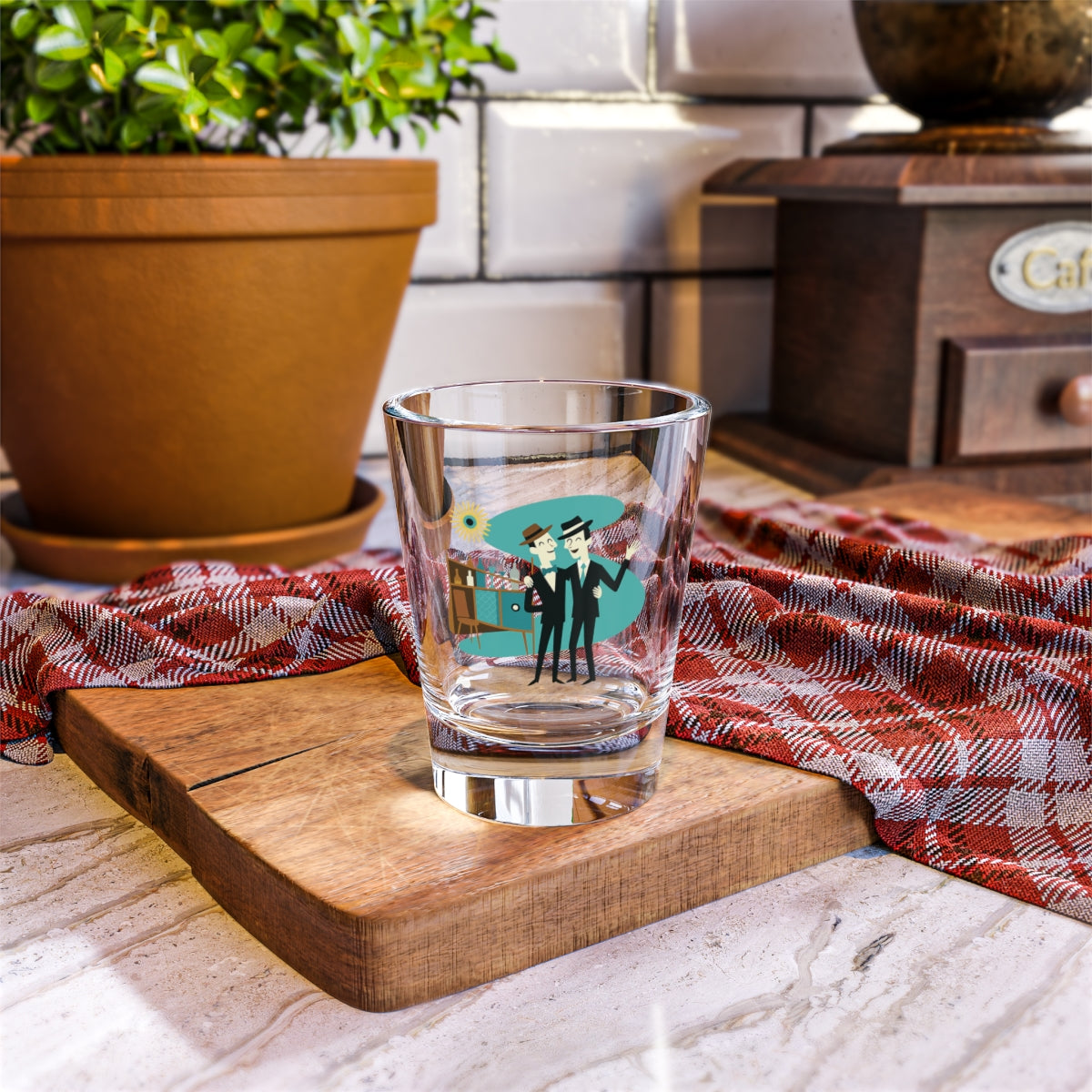 Atomic Gays Shot Glass – 1.5oz Retro MCM Pride Barware