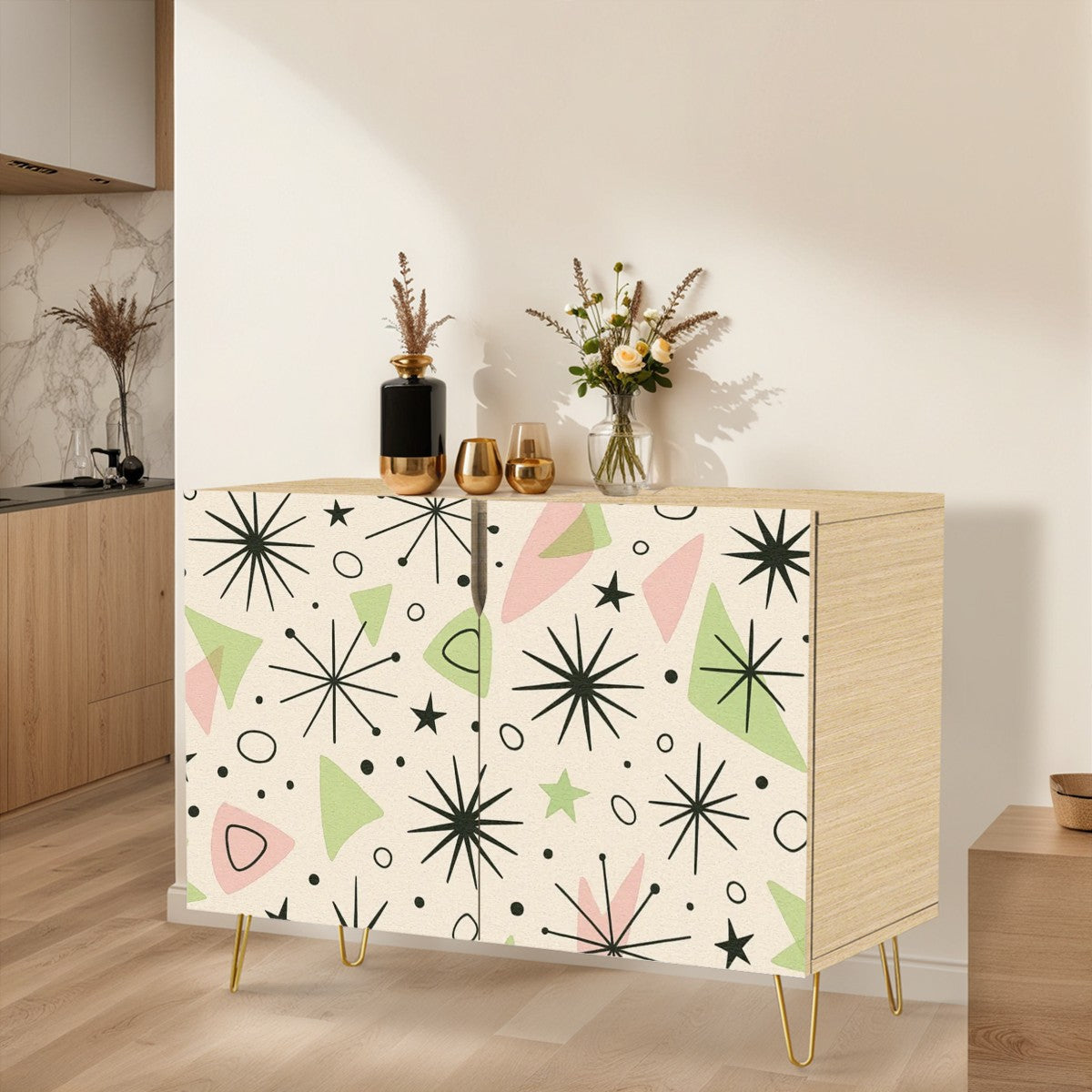 Atomic Pastel Starburst Cabinet