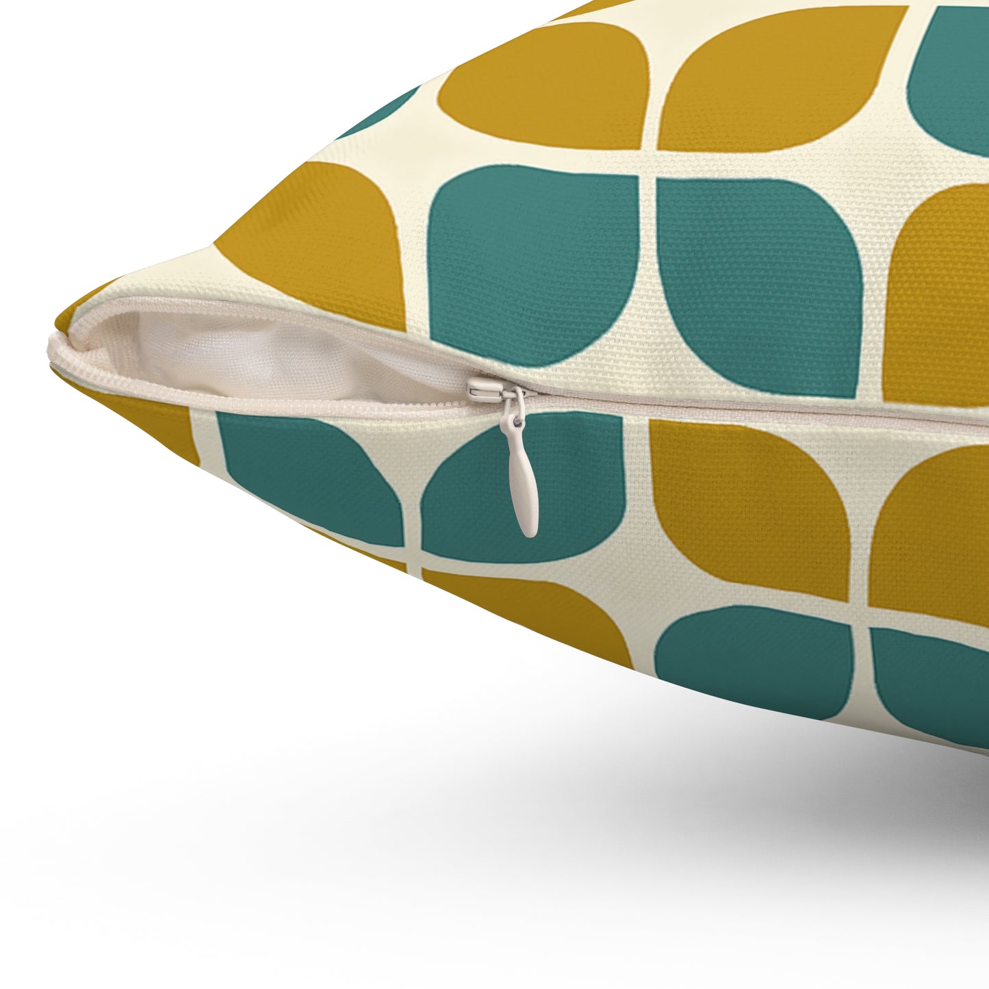 Teak‑Turquoise Breeze‑Block Pillow