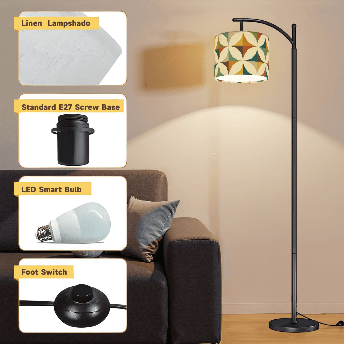 Retro Bloom Arc Lamp