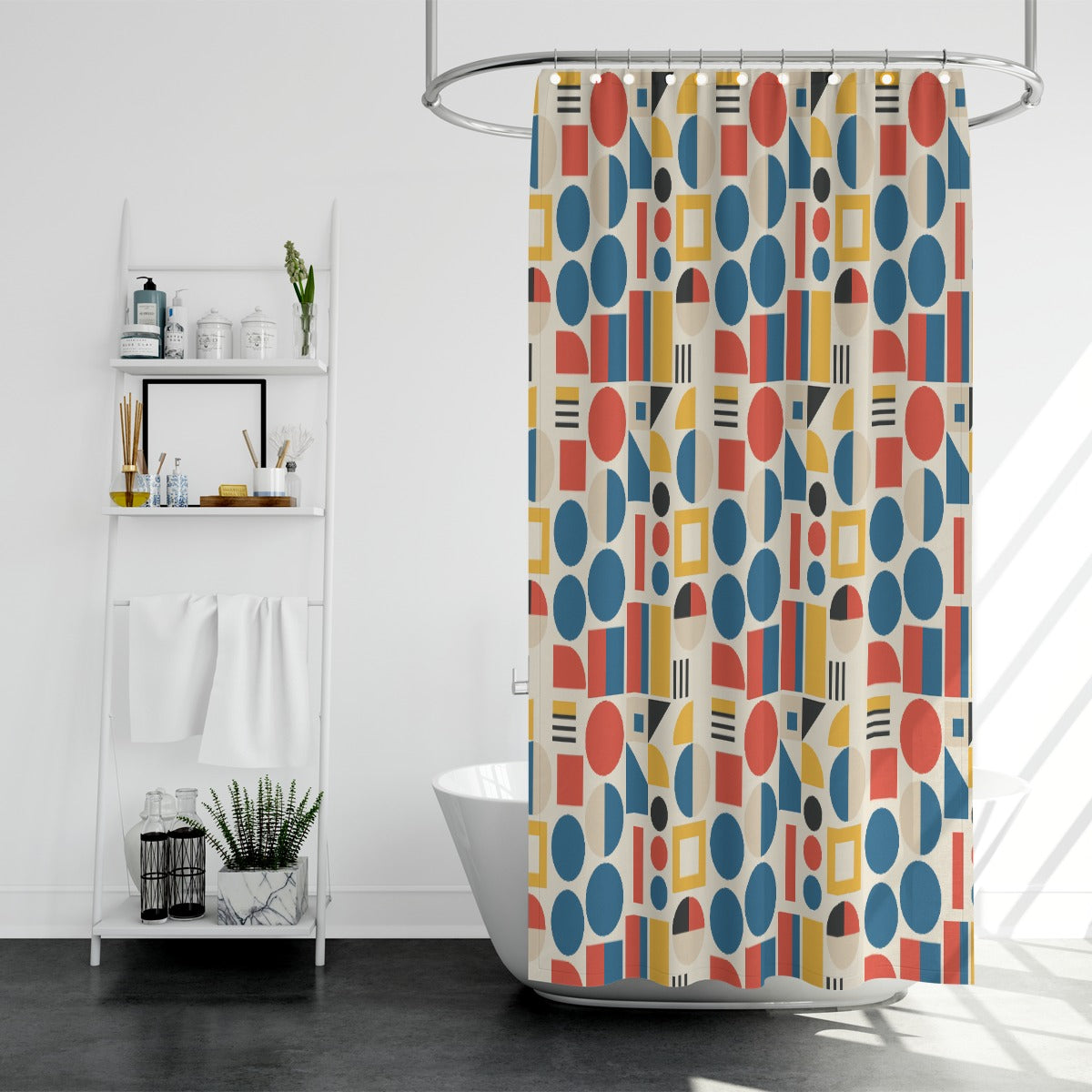 Atomic Geometry MCM Shower Curtain