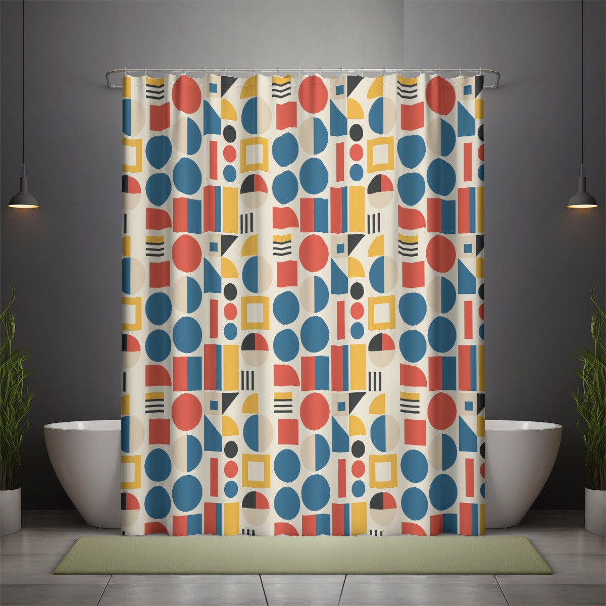 Atomic Geometry MCM Shower Curtain