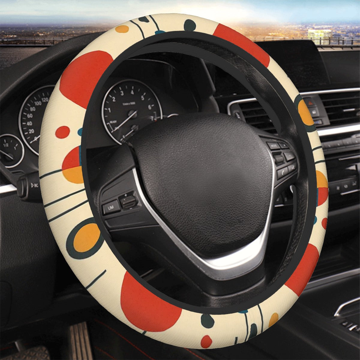 Atomic Pop Circles Steering Wheel Cover