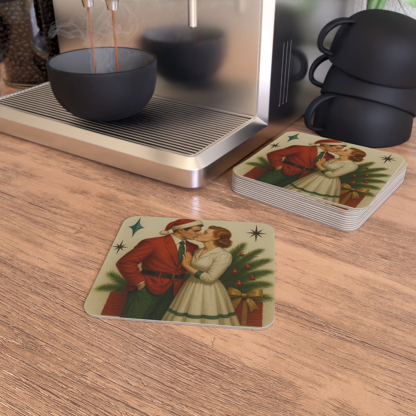 Vintage Holiday Romance Coaster Set (50-100 PCS)