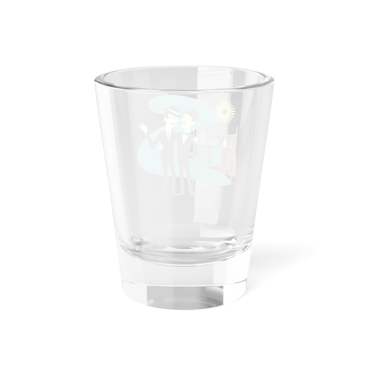 Atomic Gays Shot Glass – 1.5oz Retro MCM Pride Barware