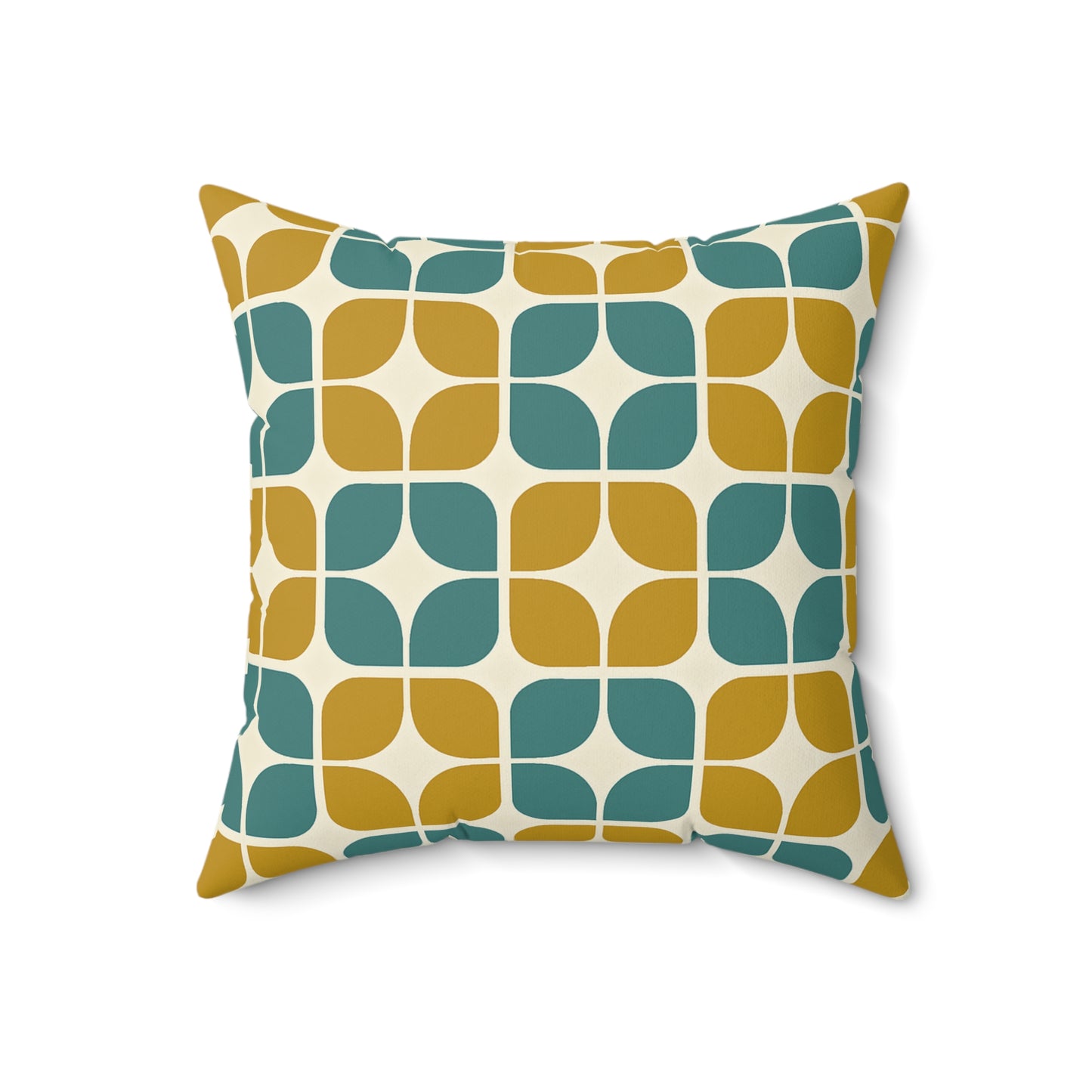 Teak‑Turquoise Breeze‑Block Pillow