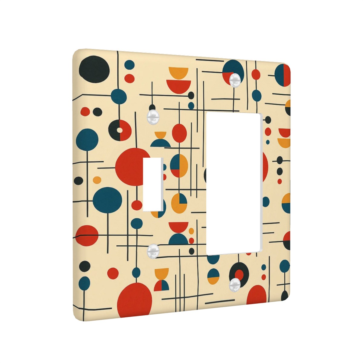 Atomic Boomerang Jumbo Wall Plate – Mid Century Modern 2-Gang Cover