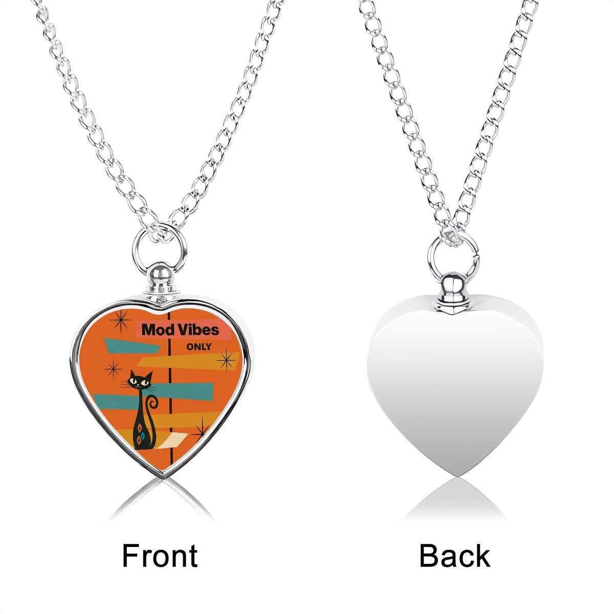 Mod Vibes Memorial Necklace – Retro Heart Pet Ash Keepsake