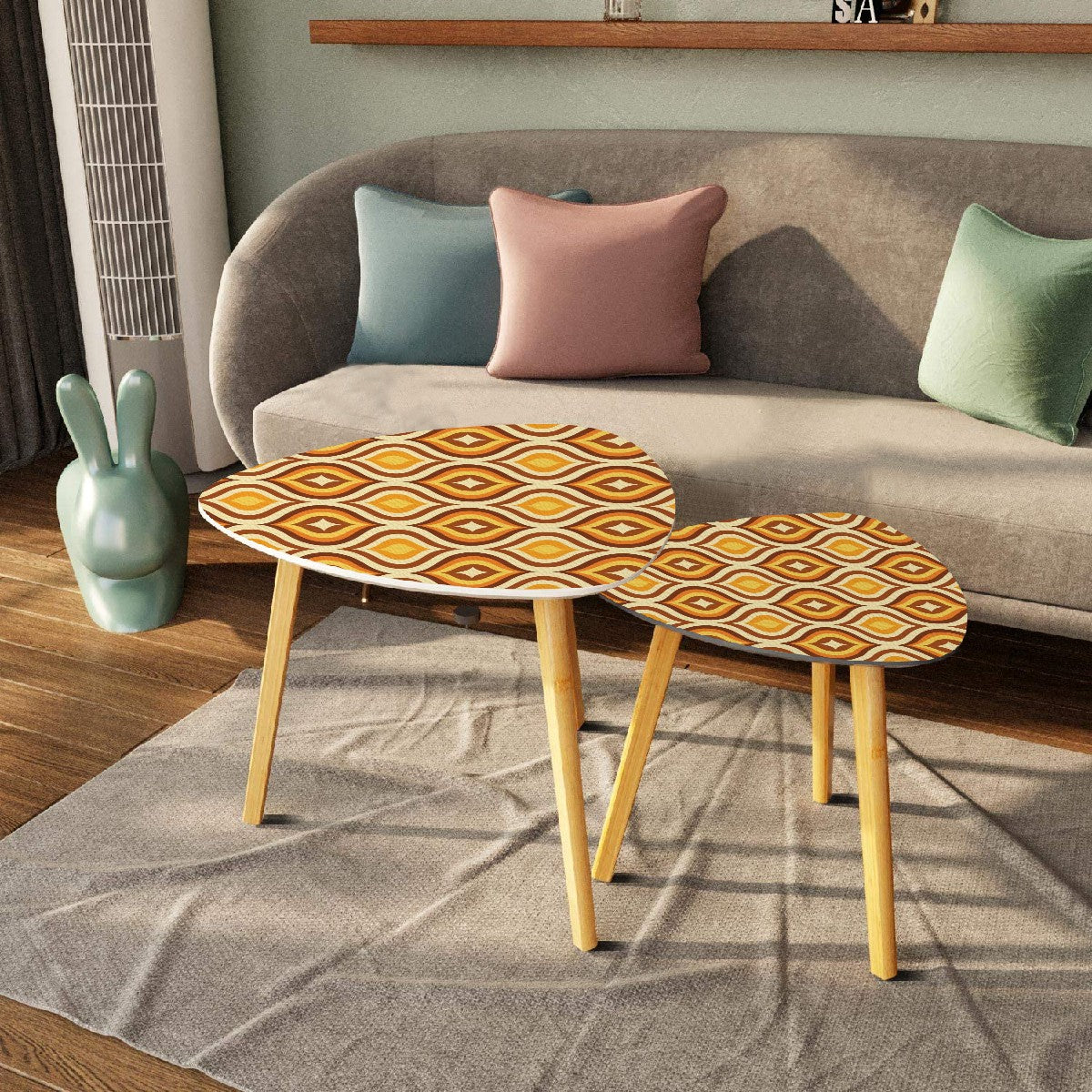 Retro Honeycomb Nesting Tables