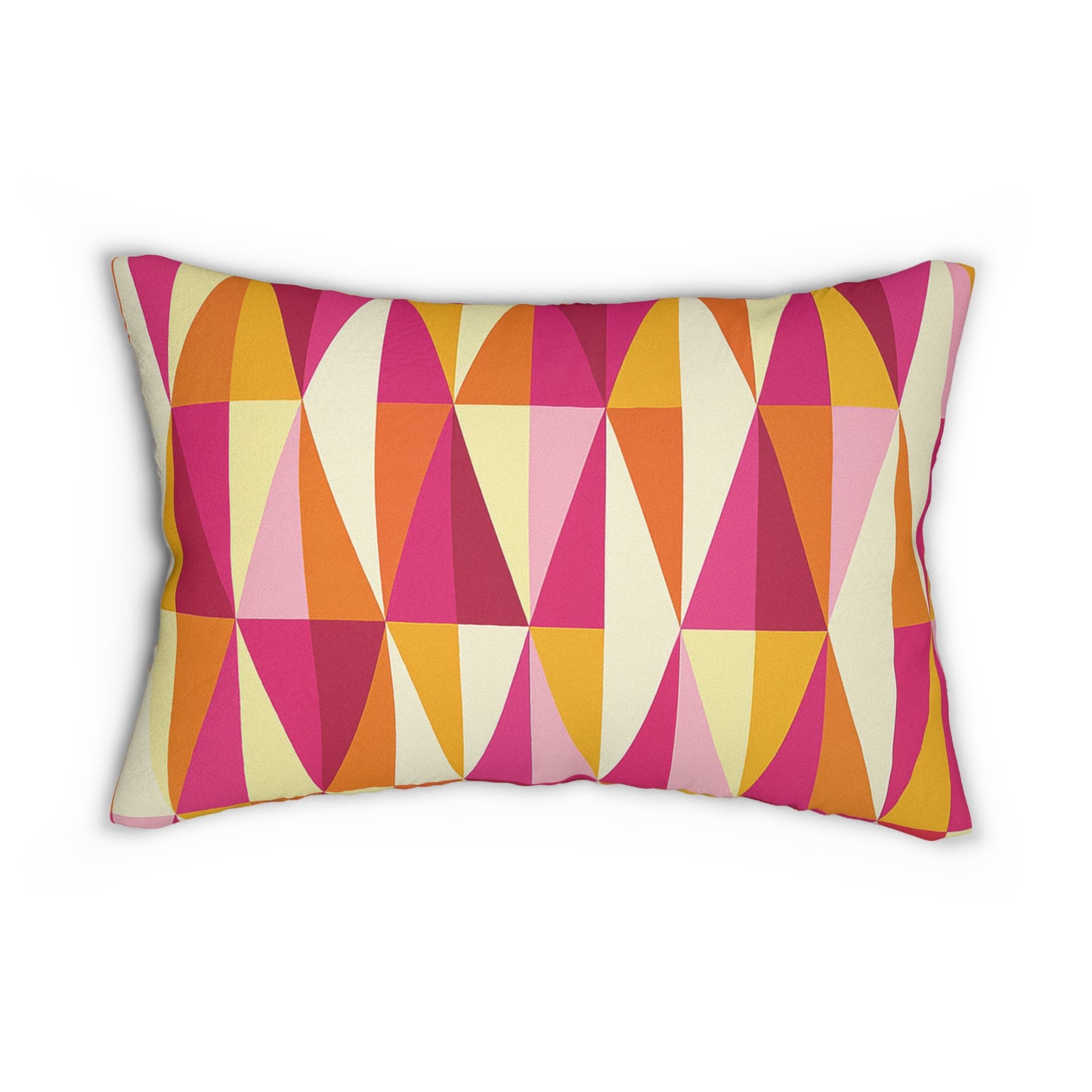 Geometric Harlequin Lumbar Pillow – 20×14 | Mid-Century Modern Color Pop