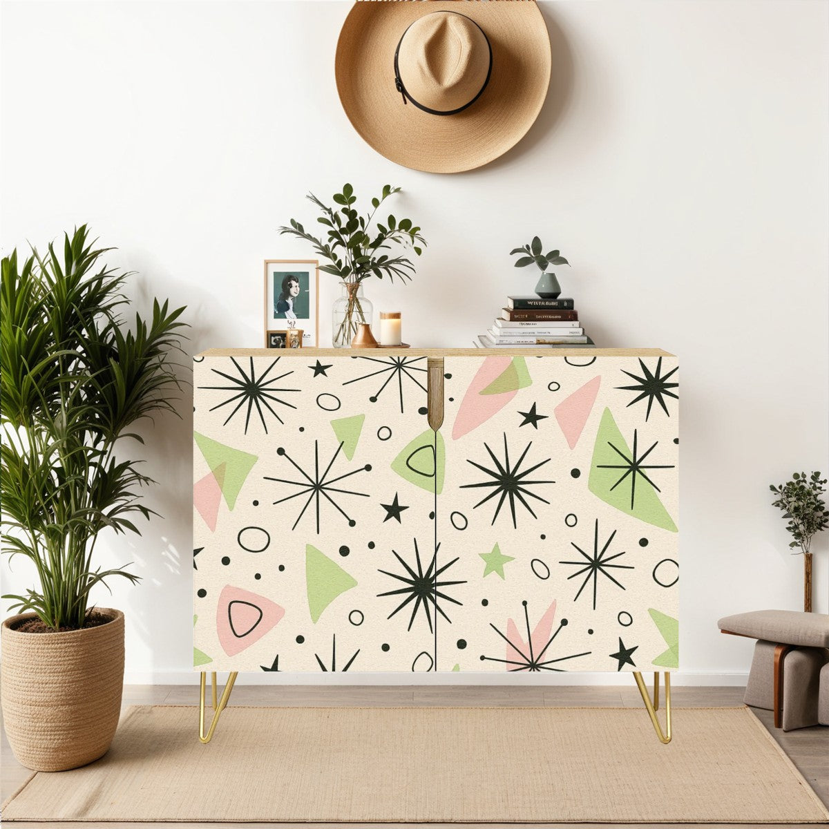 Atomic Pastel Starburst Cabinet