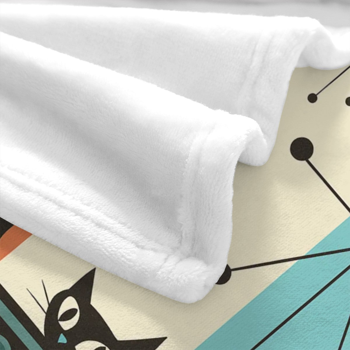 Retro Kitsch Cat Throw Blanket (Made in USA)