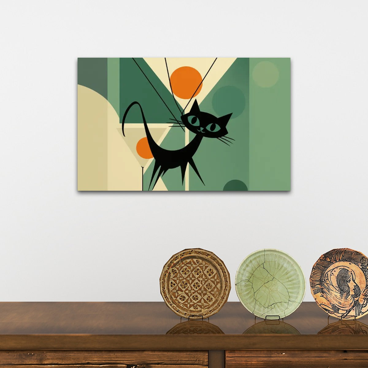 Atomic Sunset Cat Canvas Print – Made in USA