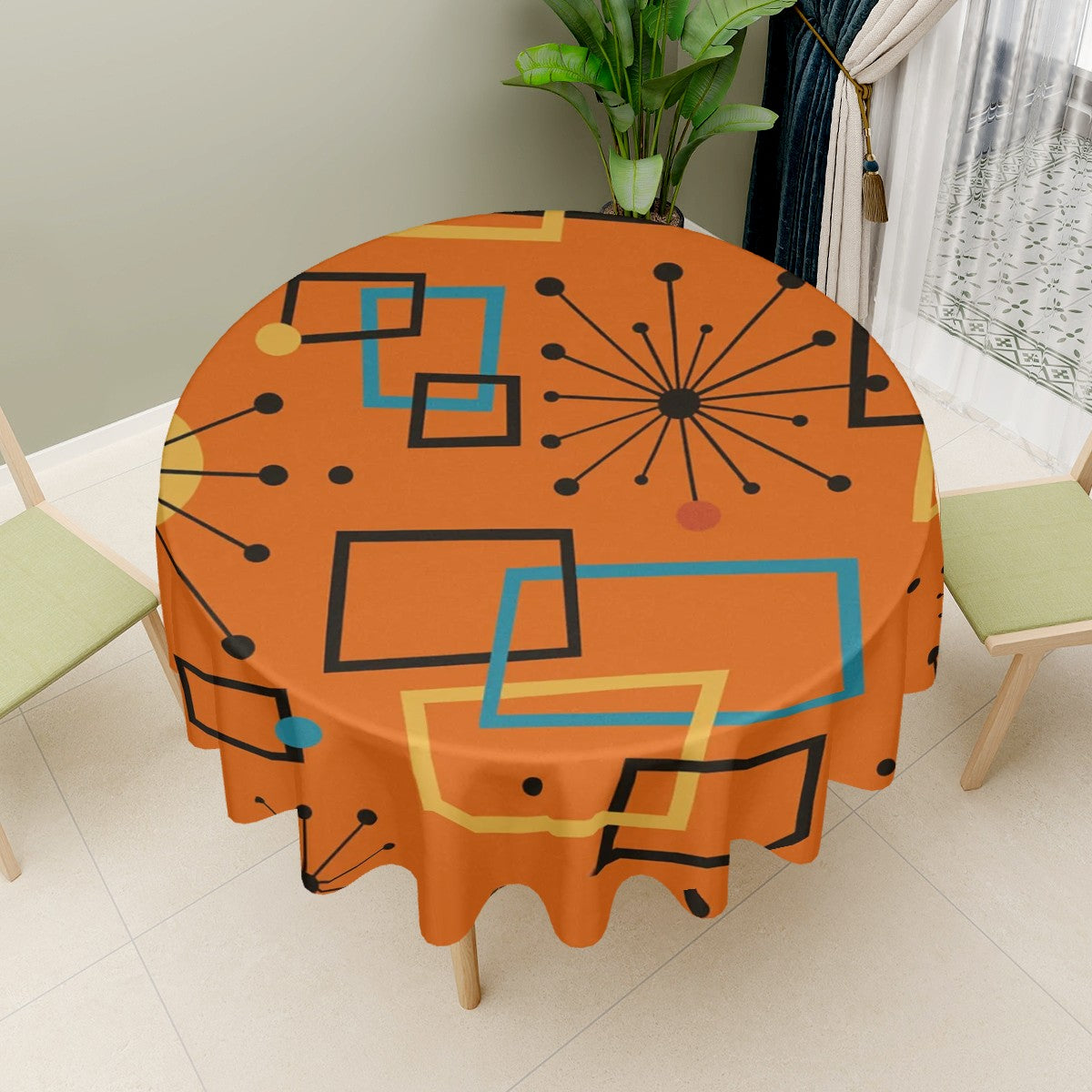 Atomic Pop Round Tablecloth
