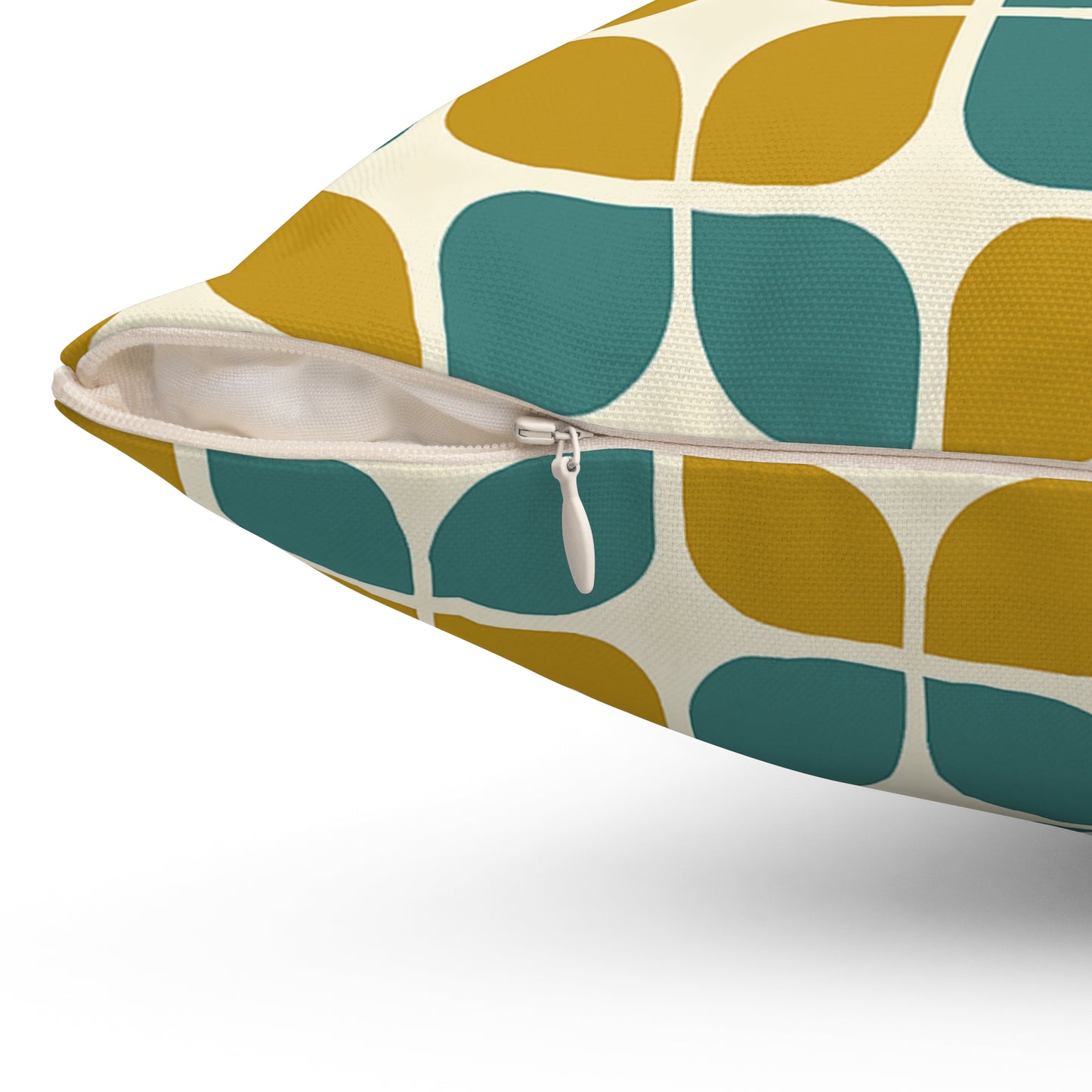 Teak‑Turquoise Breeze‑Block Pillow