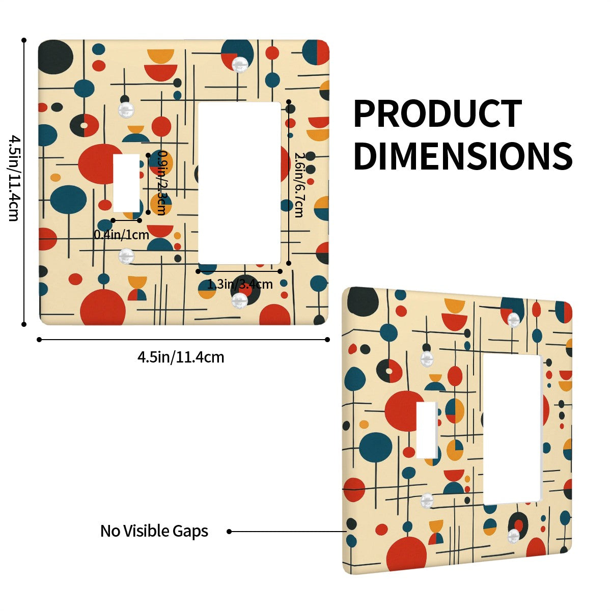 Atomic Boomerang Jumbo Wall Plate – Mid Century Modern 2-Gang Cover