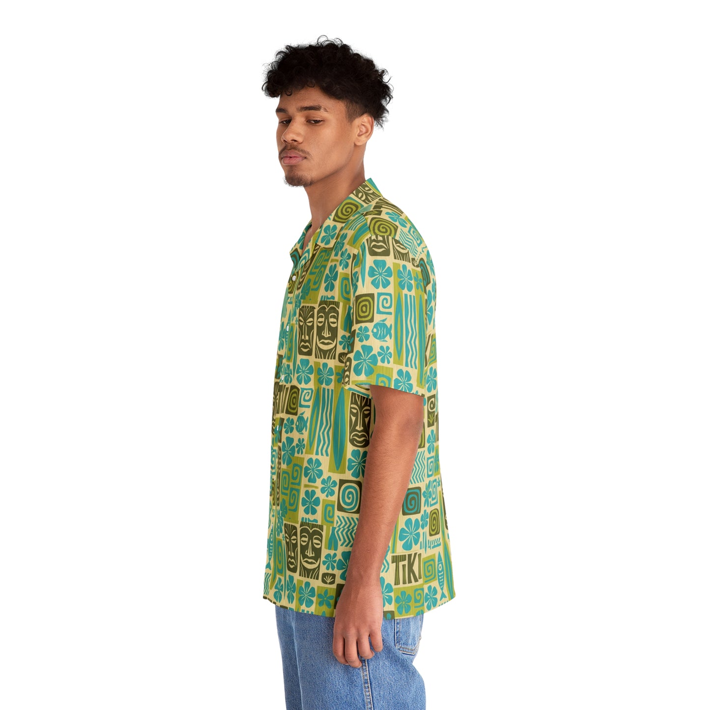 Tropical Vibe Men's Hawaiian Shirt - Fun Tiki Print for Summer Events