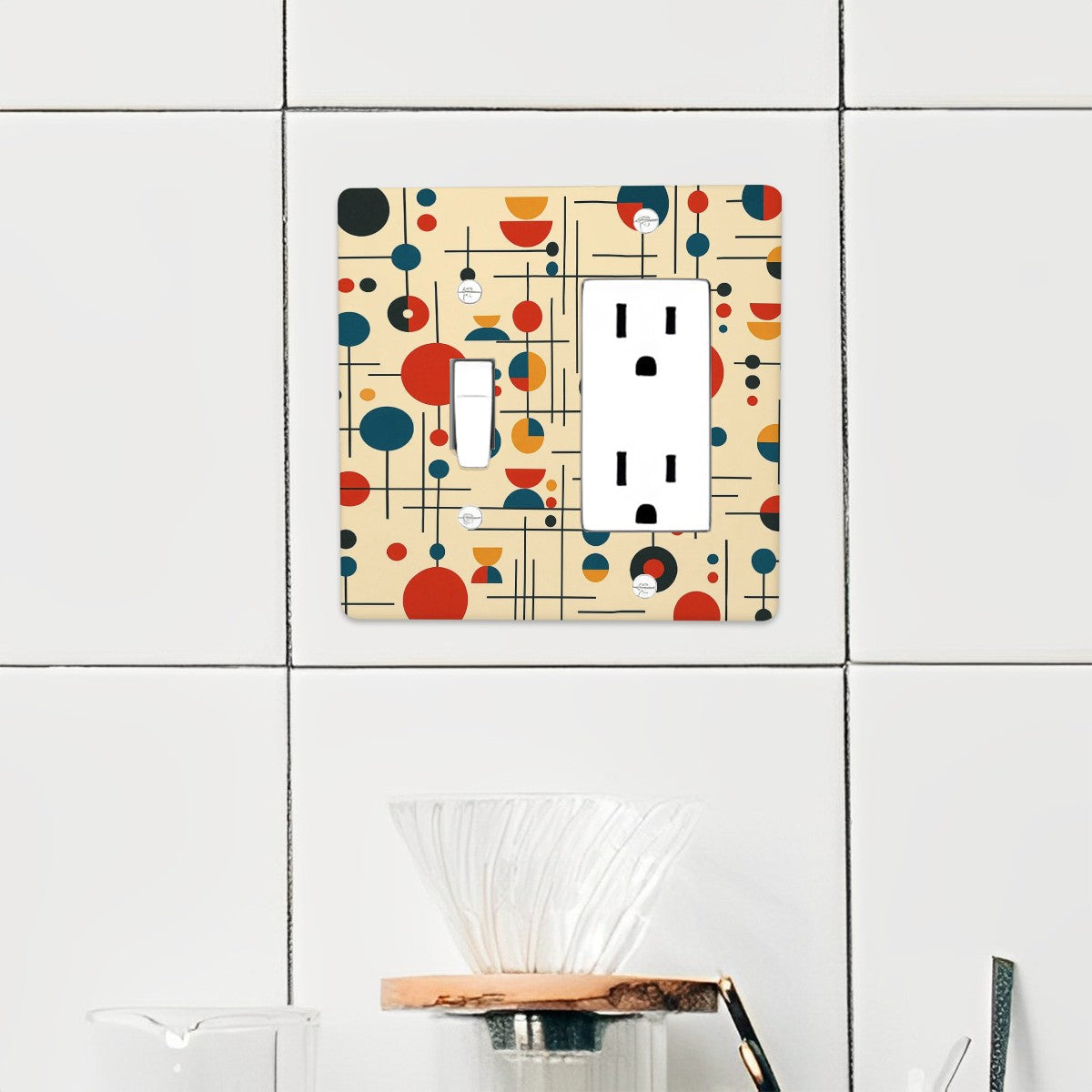 Atomic Boomerang Jumbo Wall Plate – Mid Century Modern 2-Gang Cover
