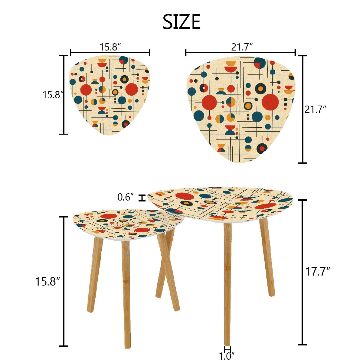 Triangle Coffee Table Set of 2