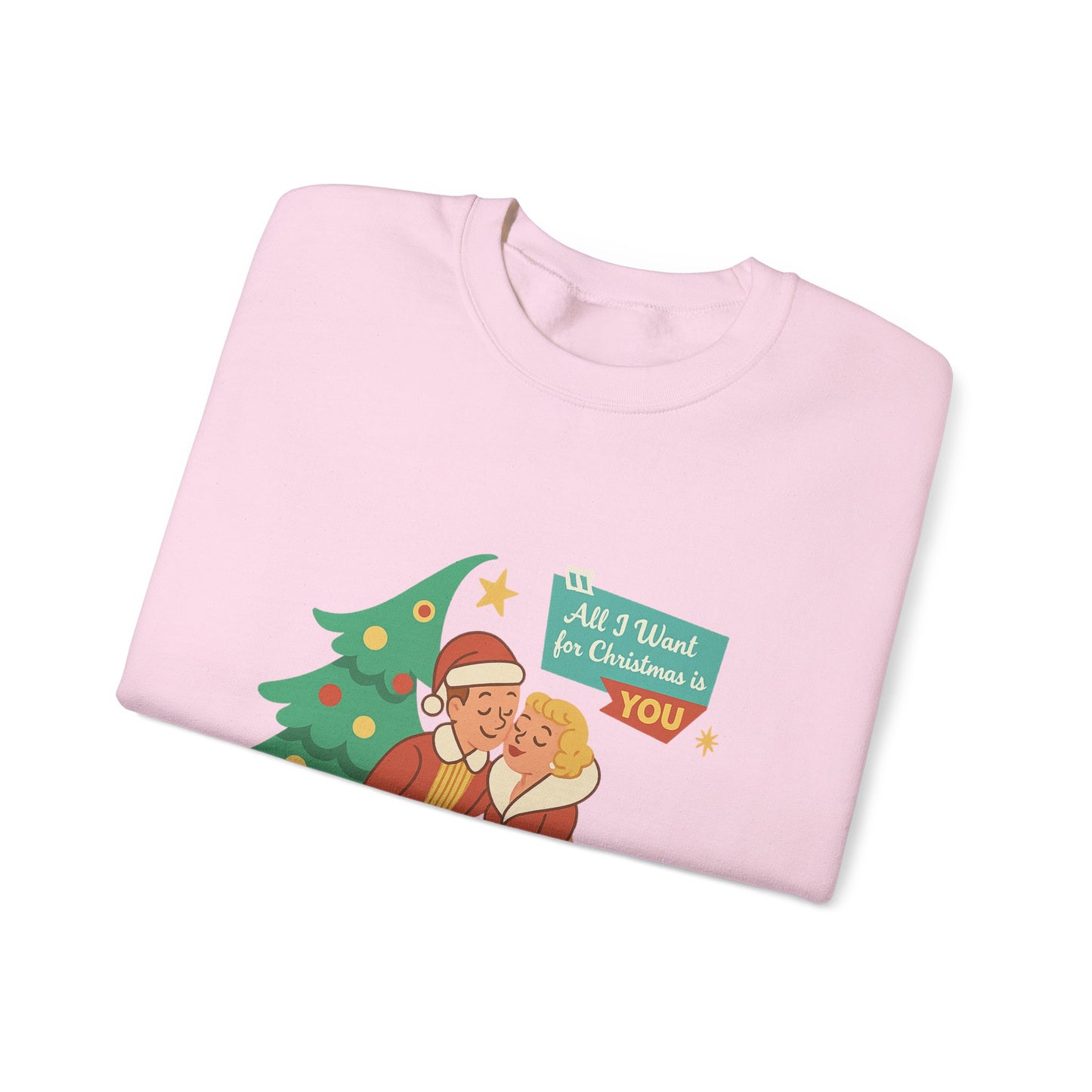 All I Want for Christmas Is You” Retro Sweatshirt – Mid Century Holiday Charm
