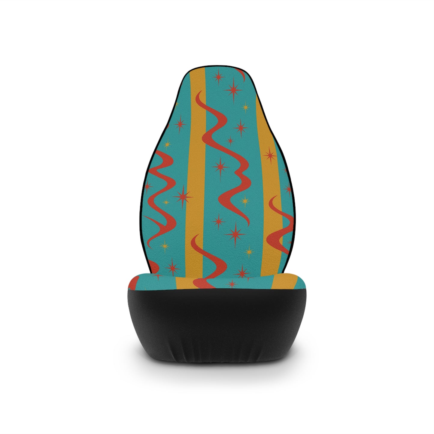 Retro Squiggle Car Seat Covers – Set of 2 | Mid Century Modern Wave Style