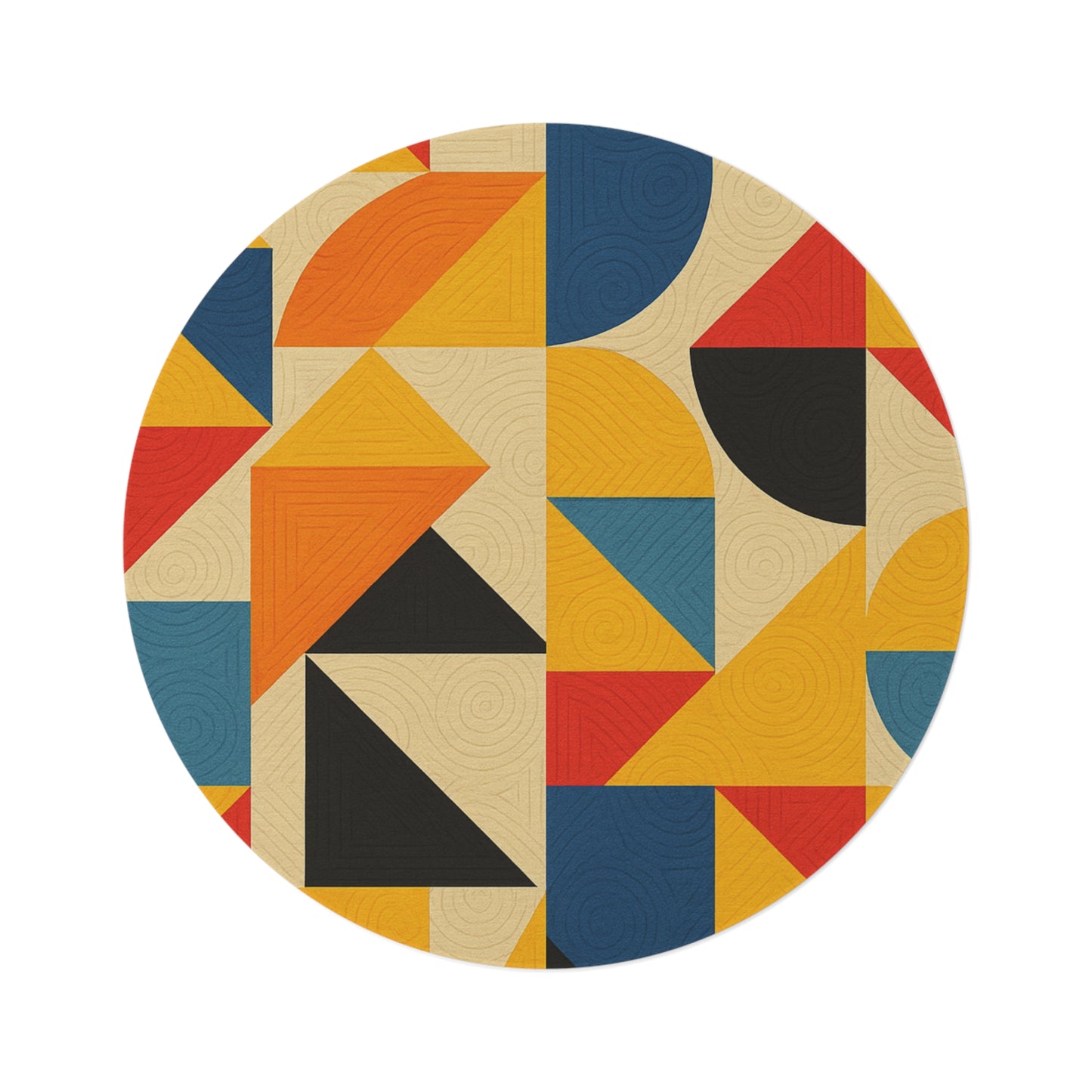 Bauhaus Geometry Round Rug – 60"