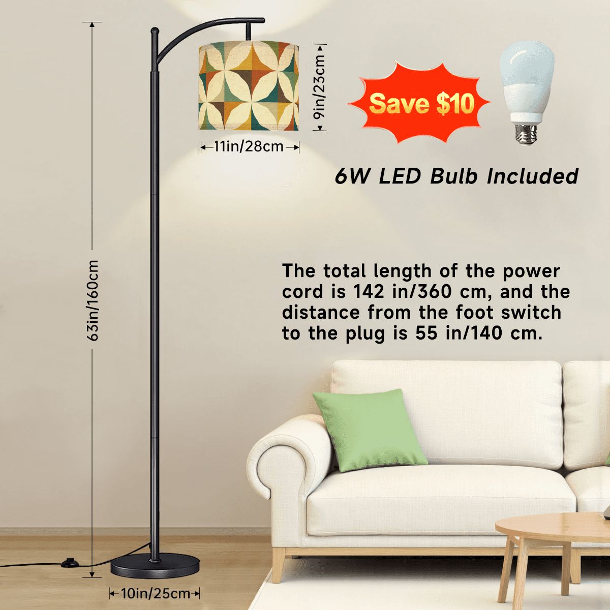 Retro Bloom Arc Lamp